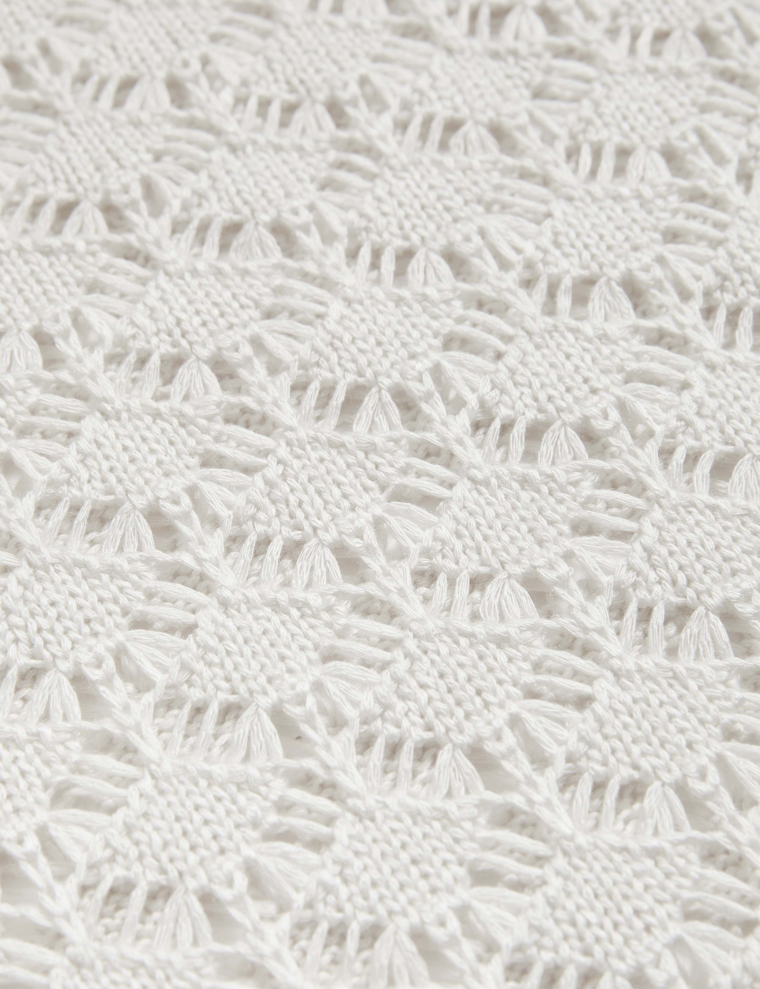 Pointelle Crew Neck Tipped Detail Knitted Top 8 of 8