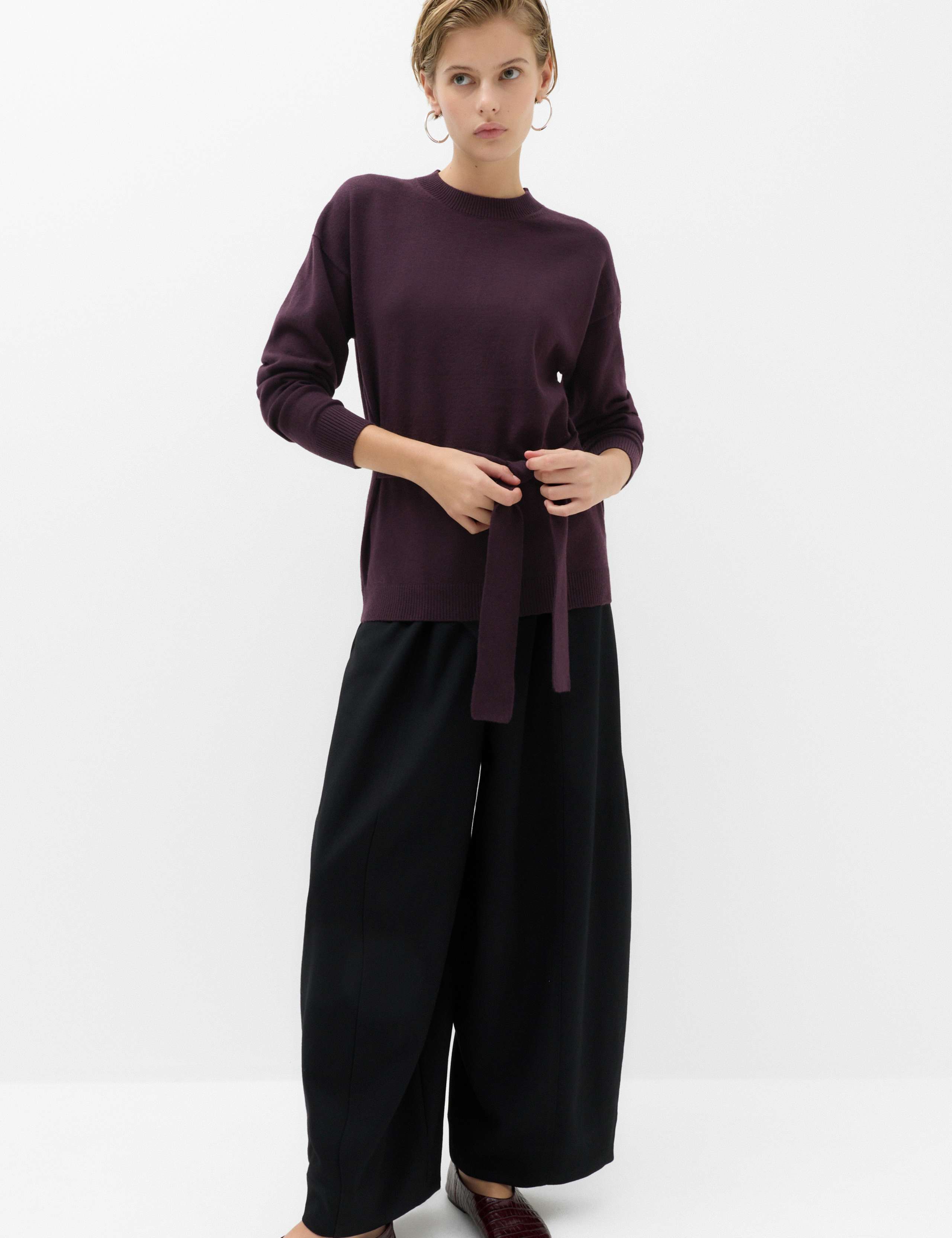 Tie Front Crew Neck Relaxed Jumper 3 of 6