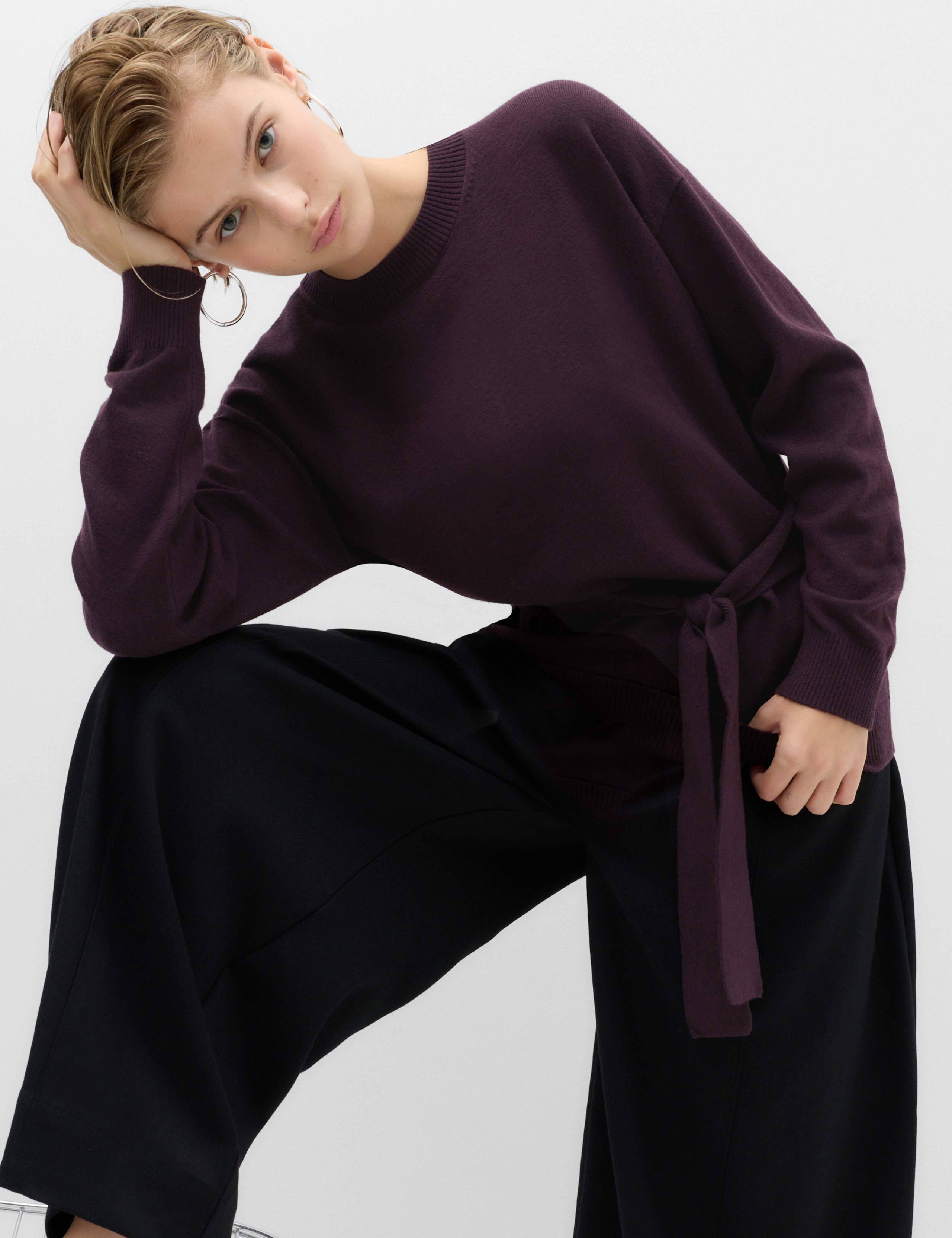Tie Front Crew Neck Relaxed Jumper 6 of 6