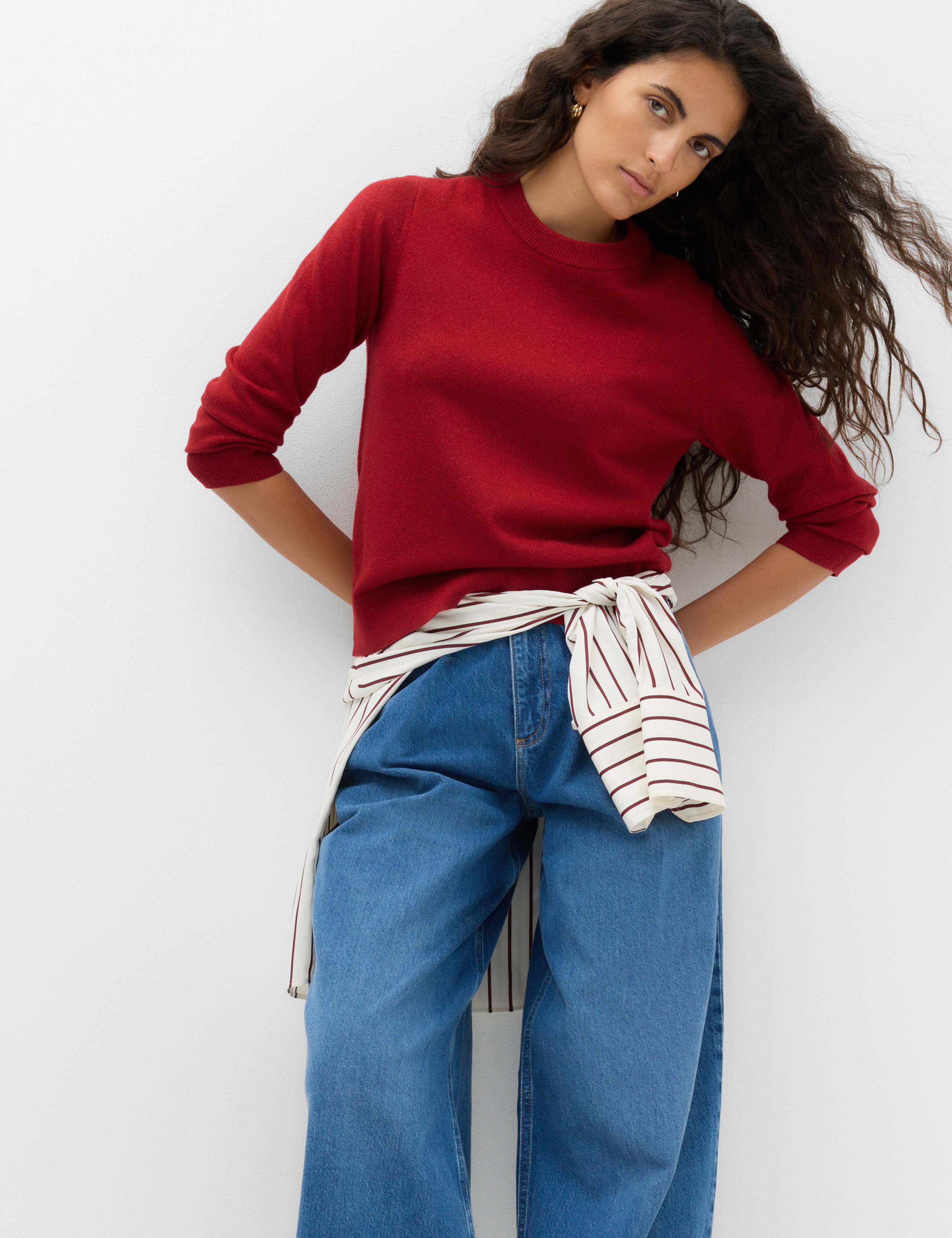 Air-Yarn Crew Neck Sparkly Jumper 1 of 5
