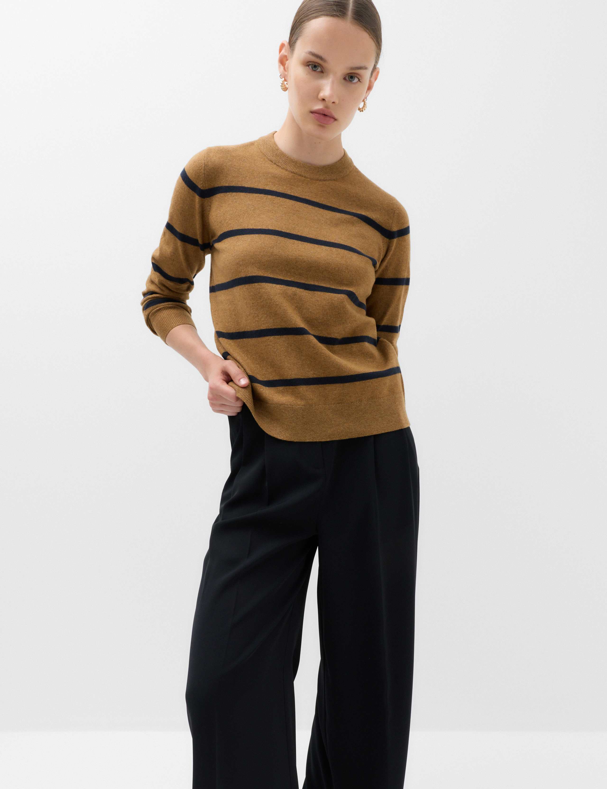 Air-Yarn Striped Crew Neck Jumper 1 of 6
