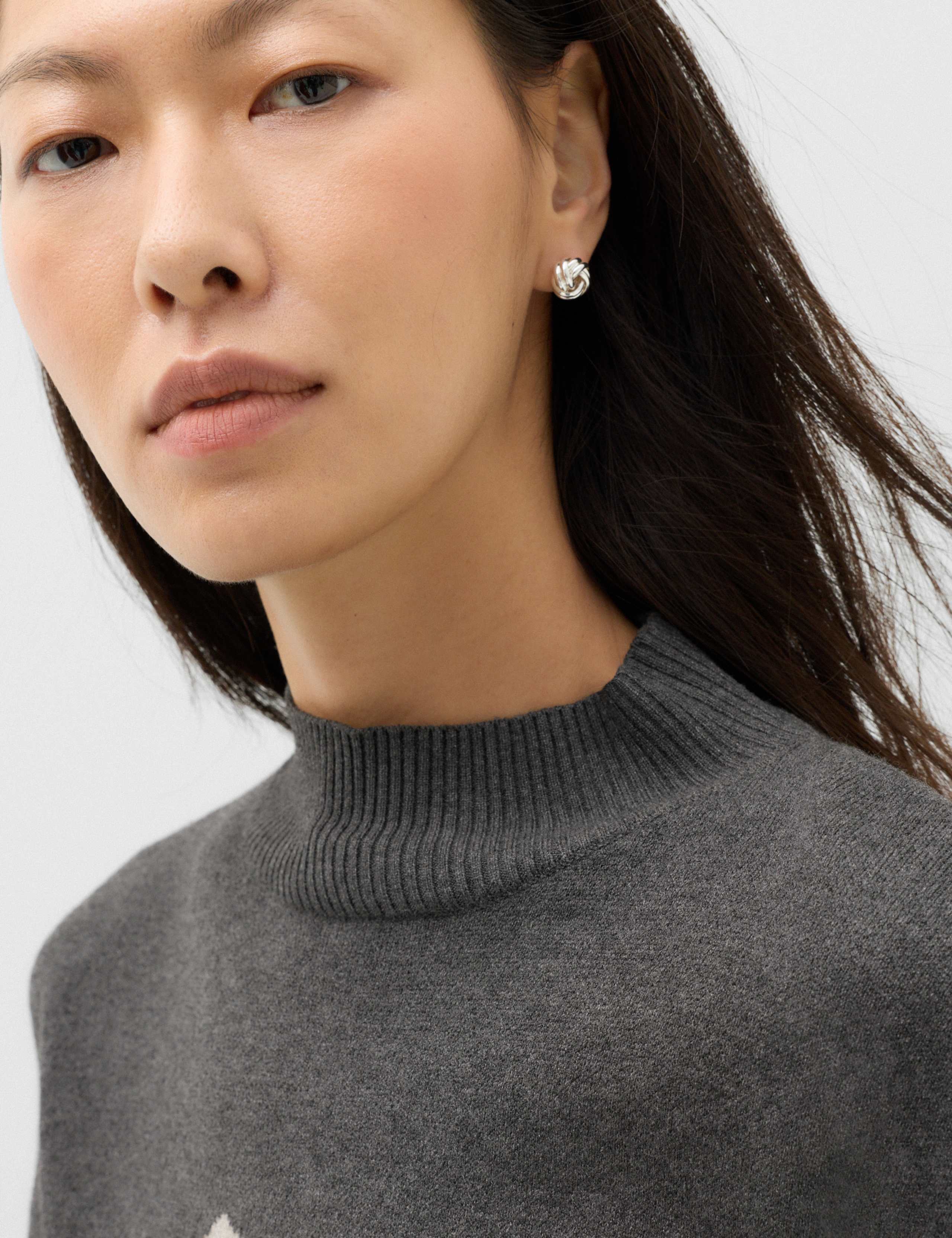 Patterned Funnel Neck Jumper 1 of 5