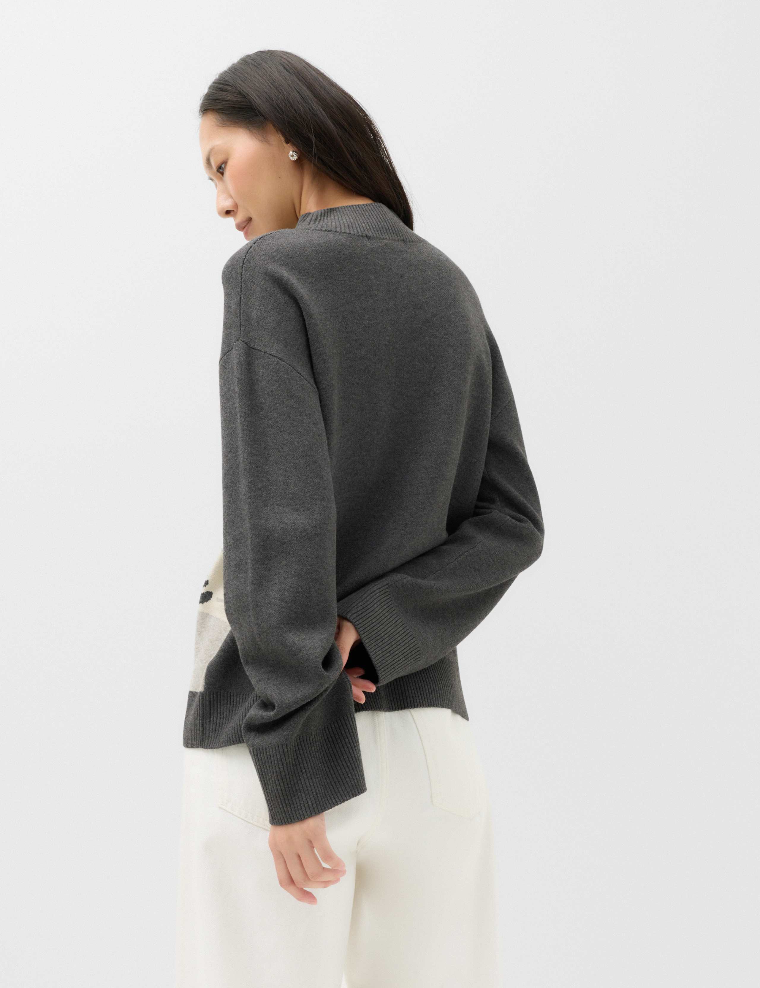 Patterned Funnel Neck Jumper 3 of 5