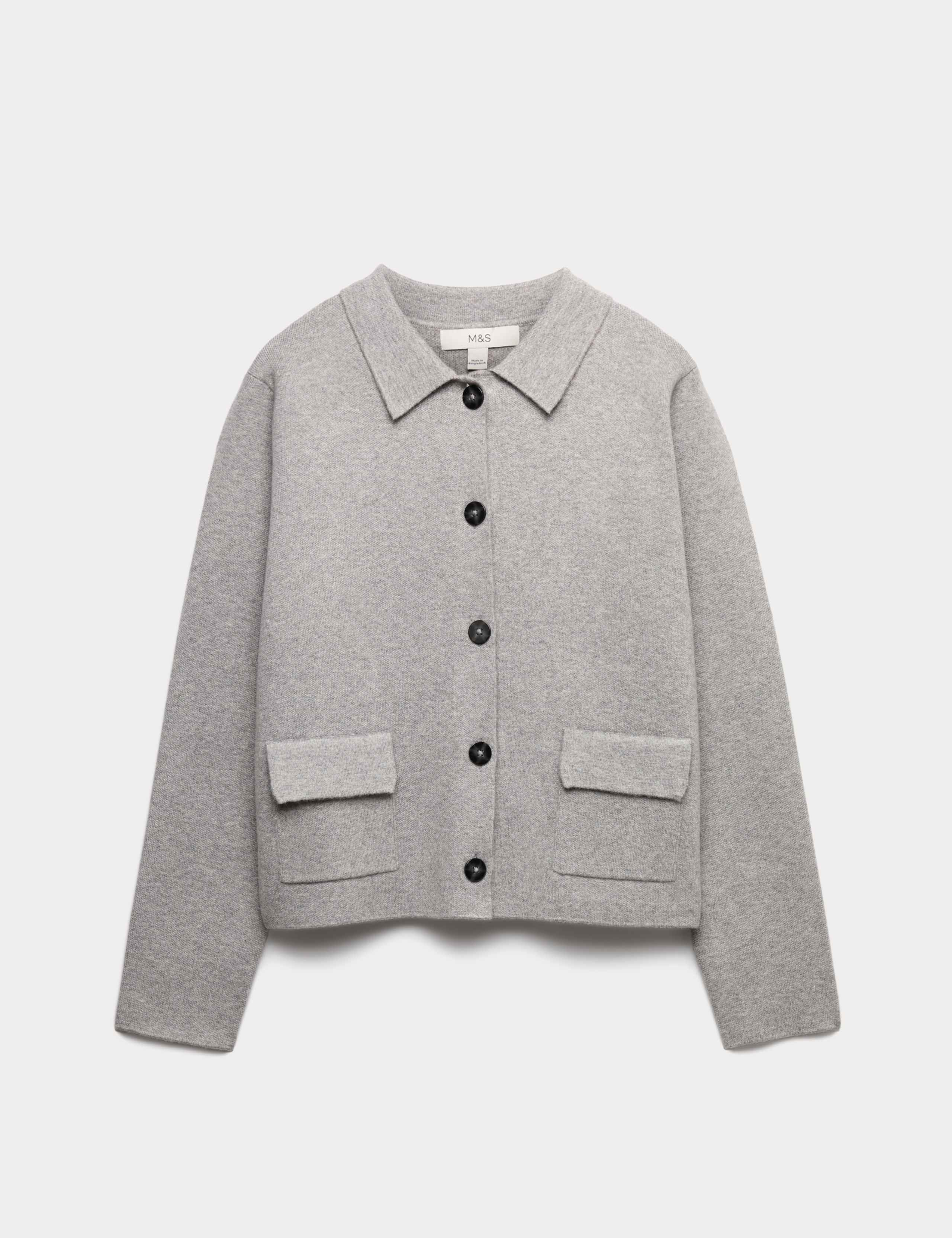 Air-Yarn Pocket Detail Knitted Jacket 2 of 6