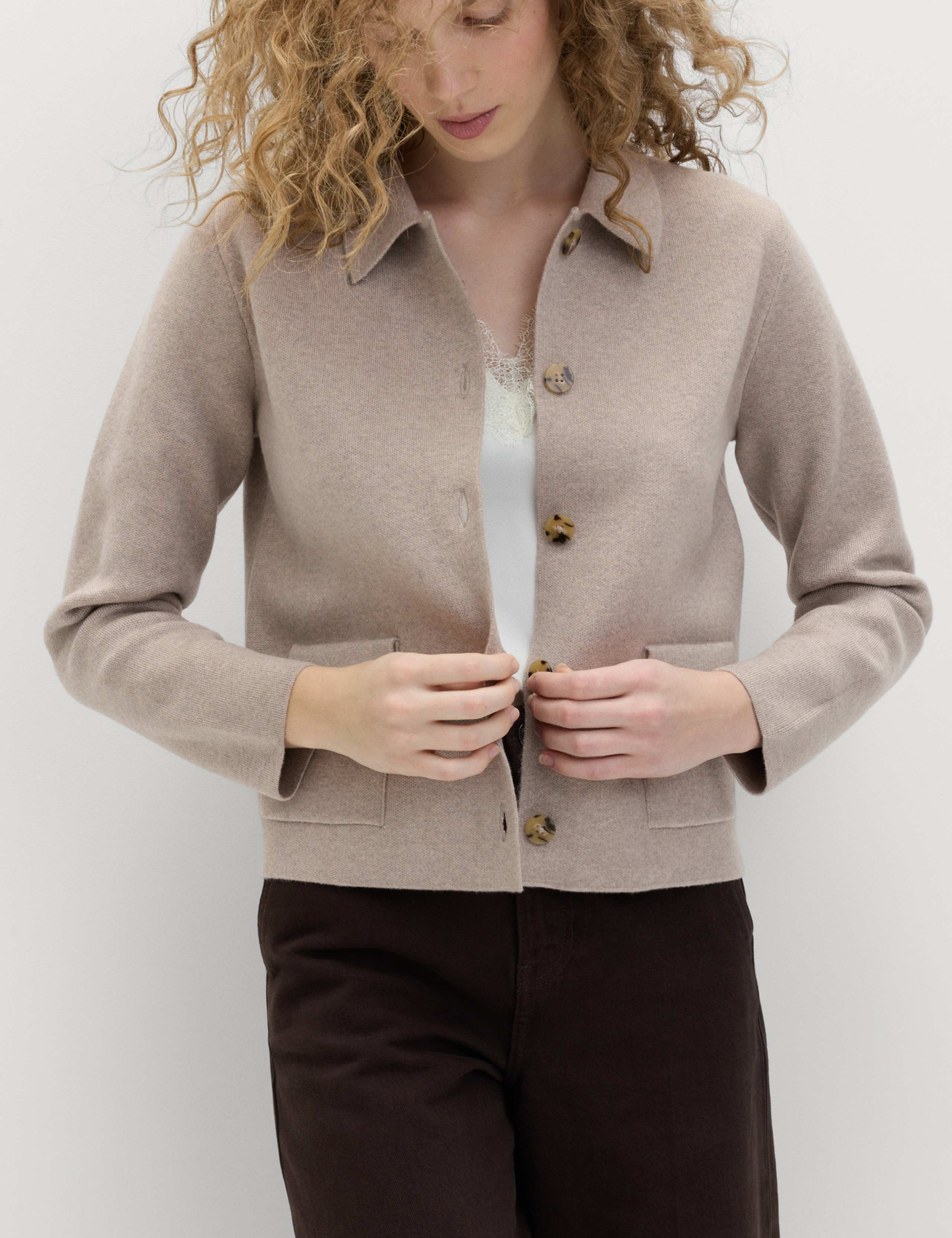 Air-Yarn Pocket Detail Knitted Jacket 4 of 5