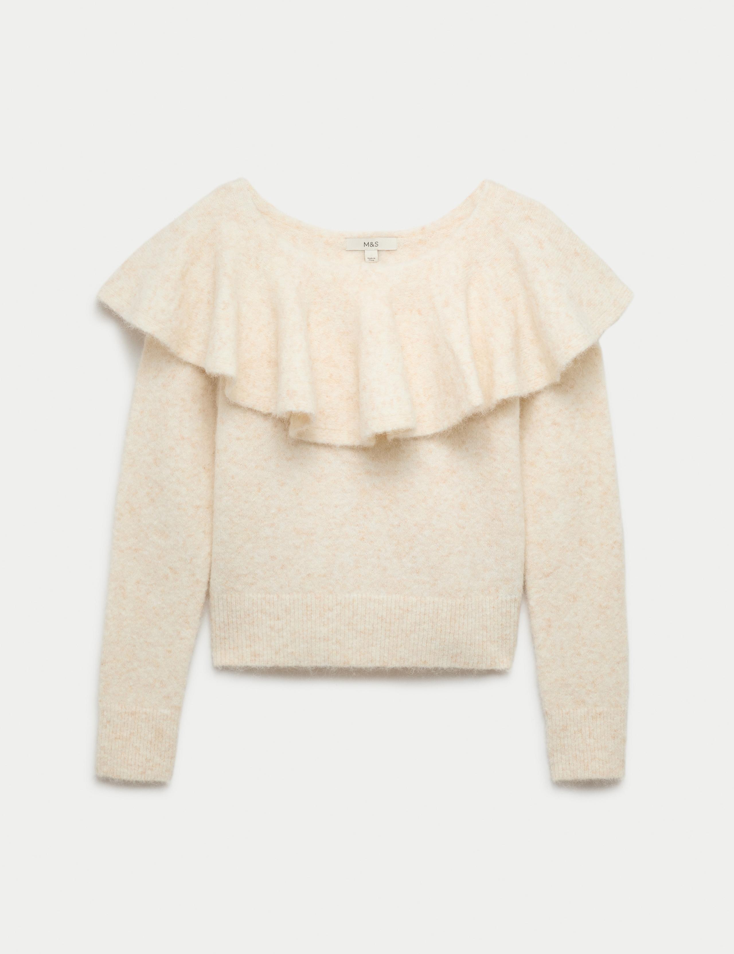 Knitted Bardot Jumper with Alpaca 2 of 5