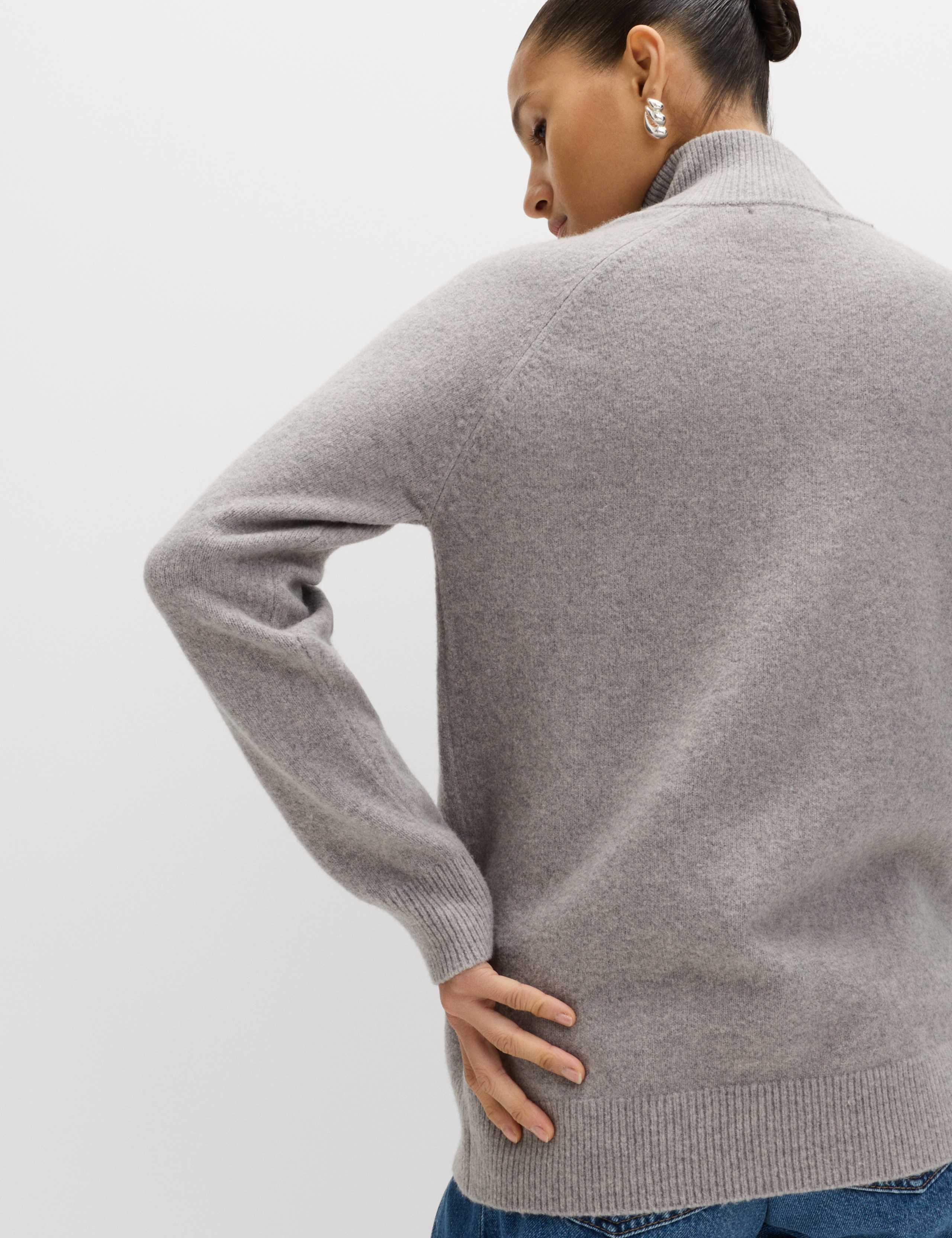 Zip Funnel Neck Relaxed Longline Jumper 5 of 6