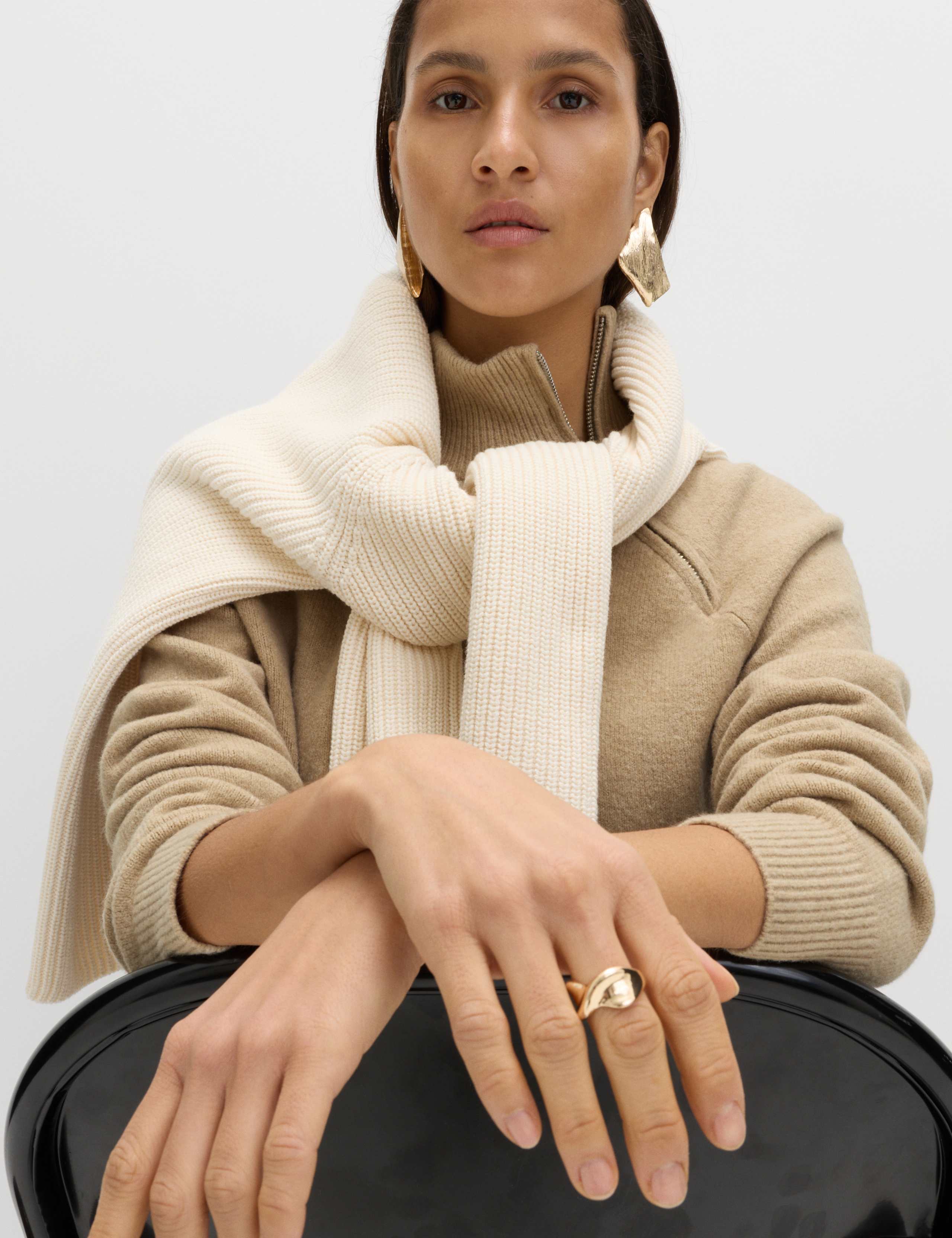 Zip Funnel Neck Relaxed Longline Jumper 3 of 6