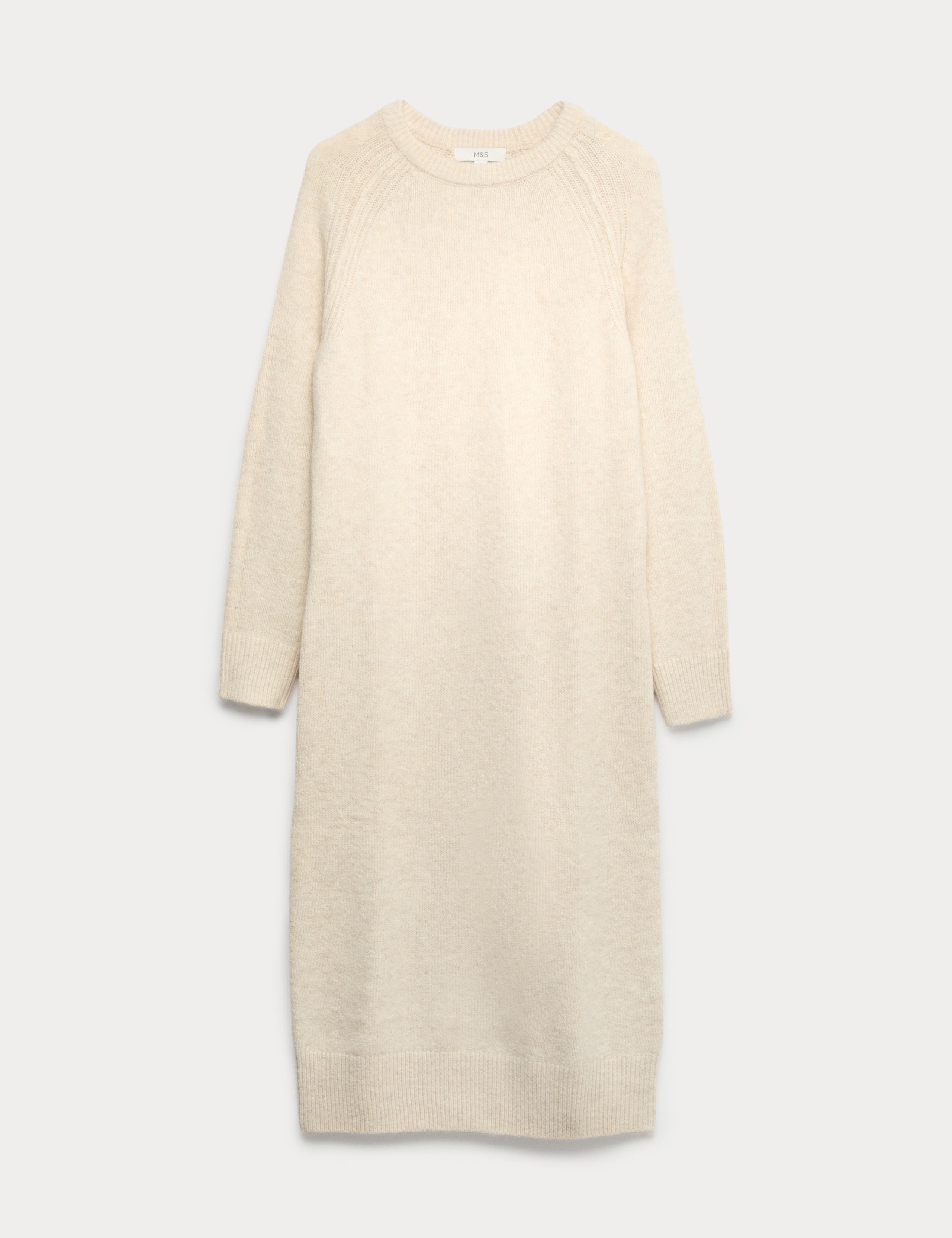 Crew Neck Knitted Dress with Wool 2 of 6