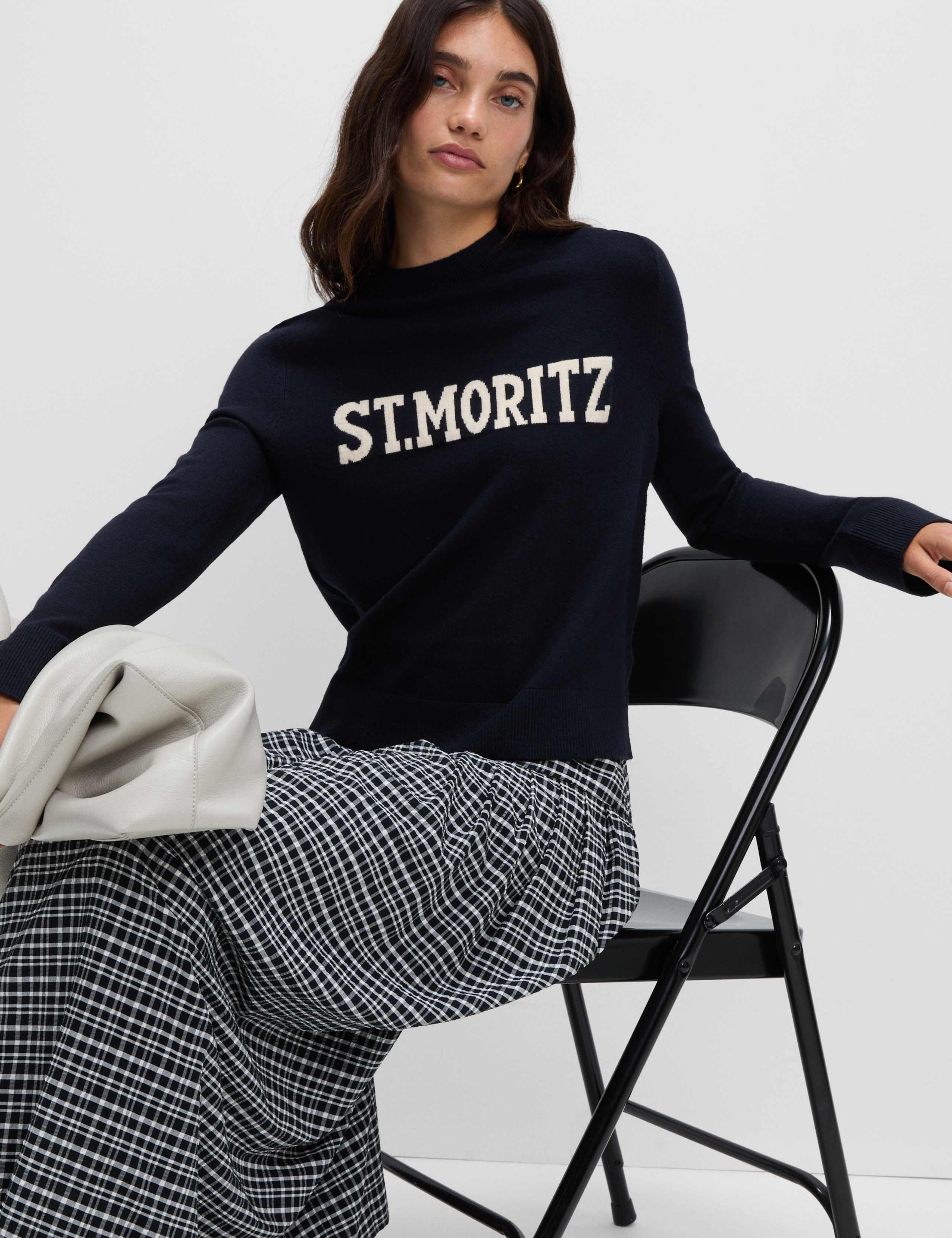 Air-Yarn Slogan Crew Neck Jumper 1 of 5