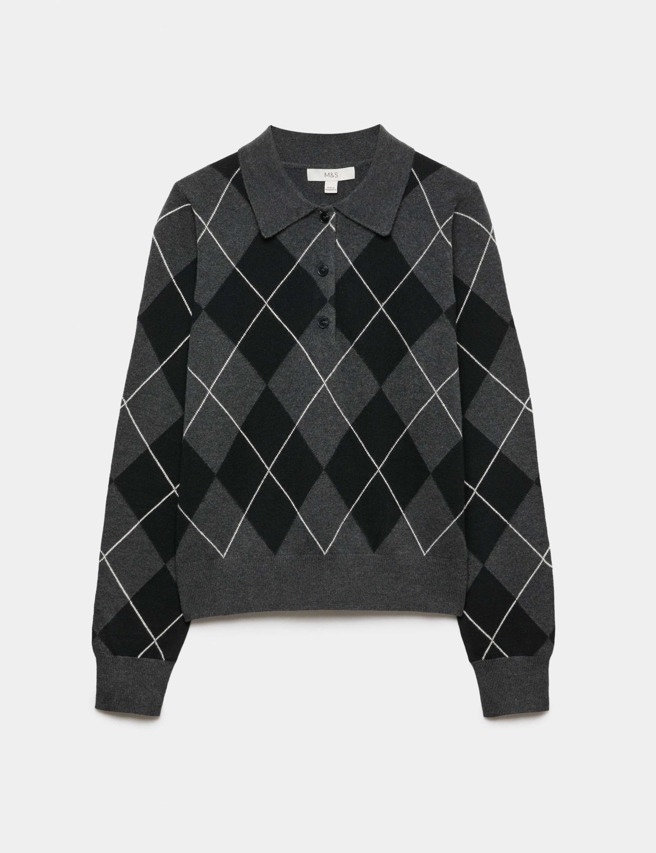 Air Yarn Argyle Polo Jumper 2 of 6