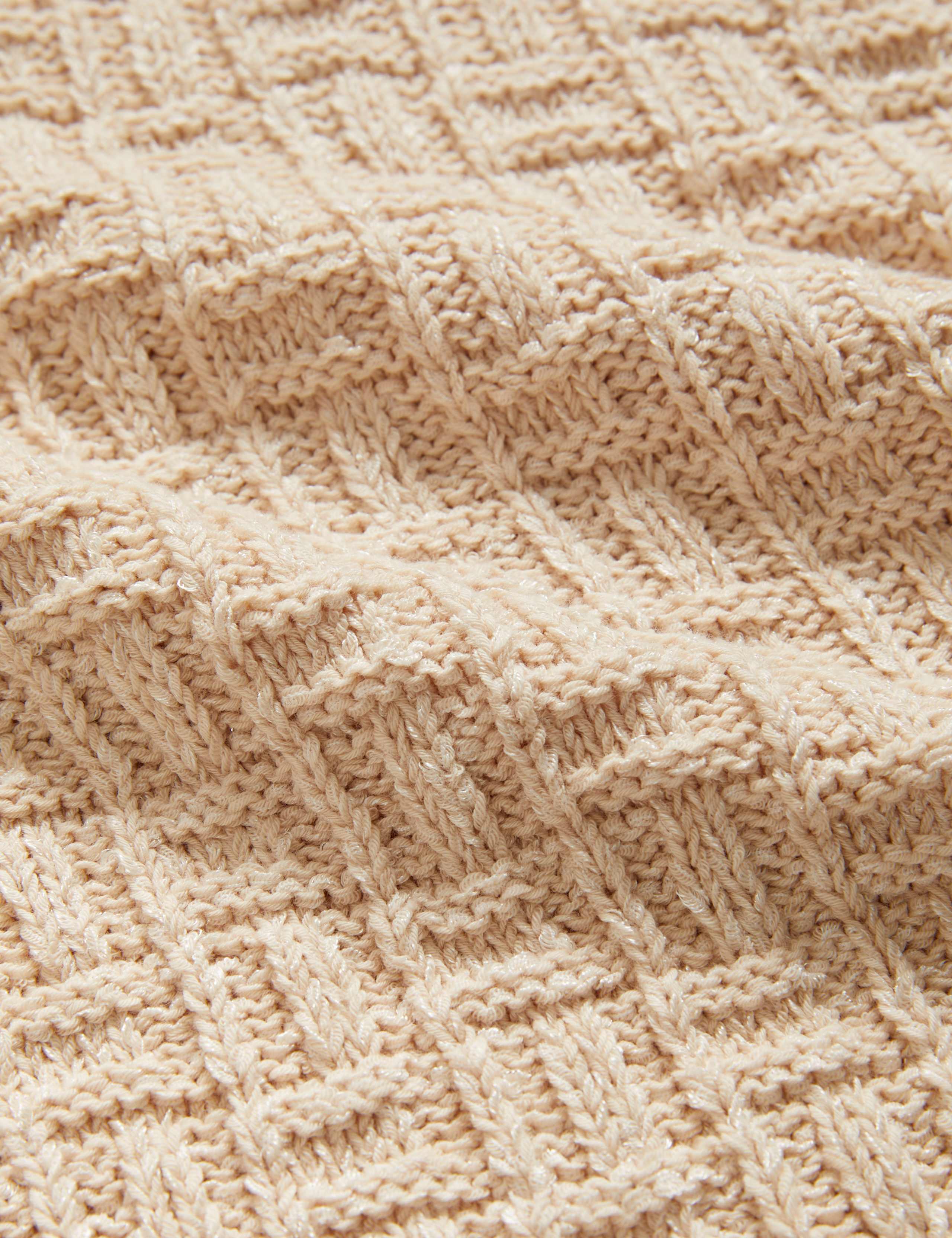 Cotton Rich Knitted Tie Detail Midi Beach Dress 7 of 7