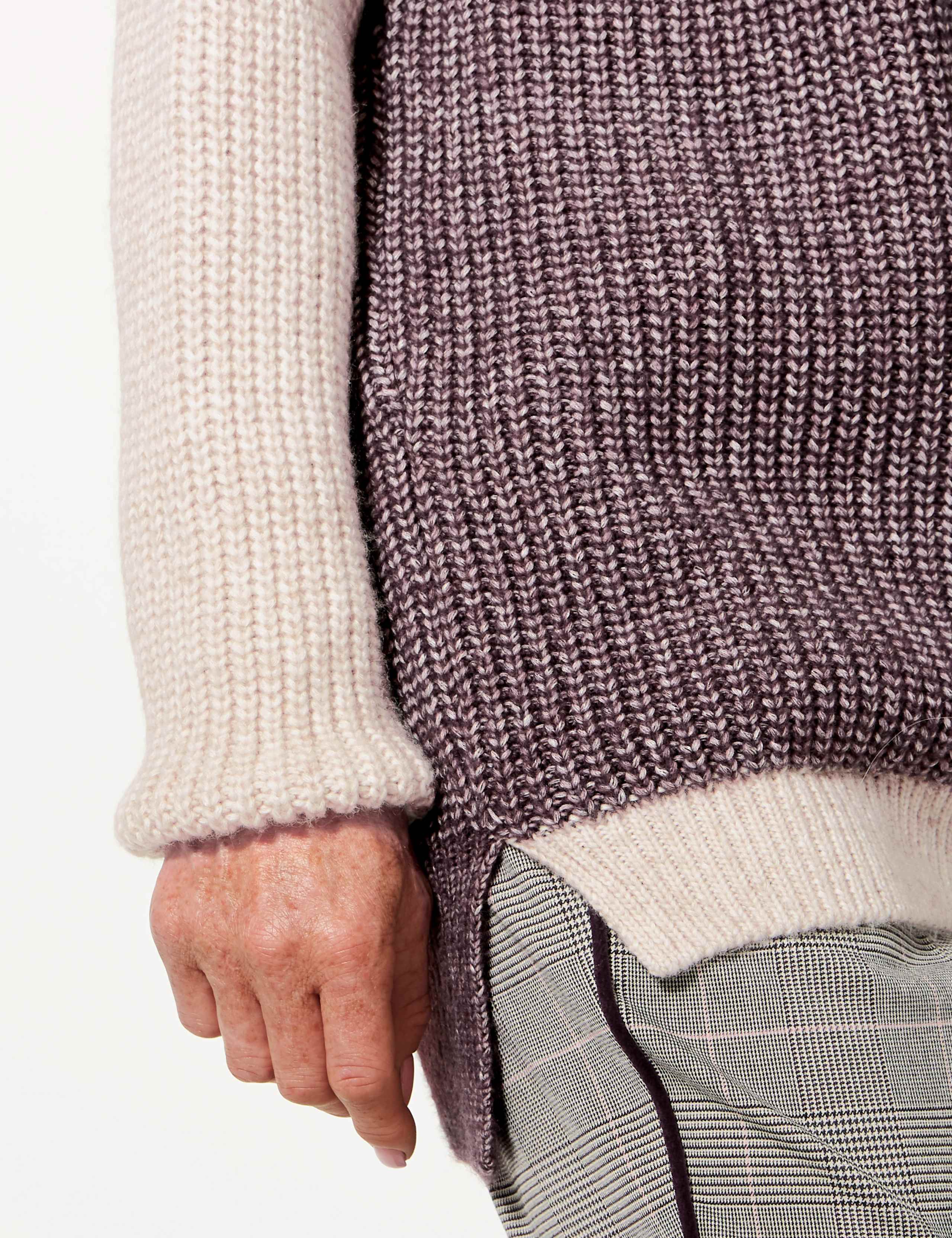 Cotton Rich Colour Block Slash Neck Jumper 4 of 4