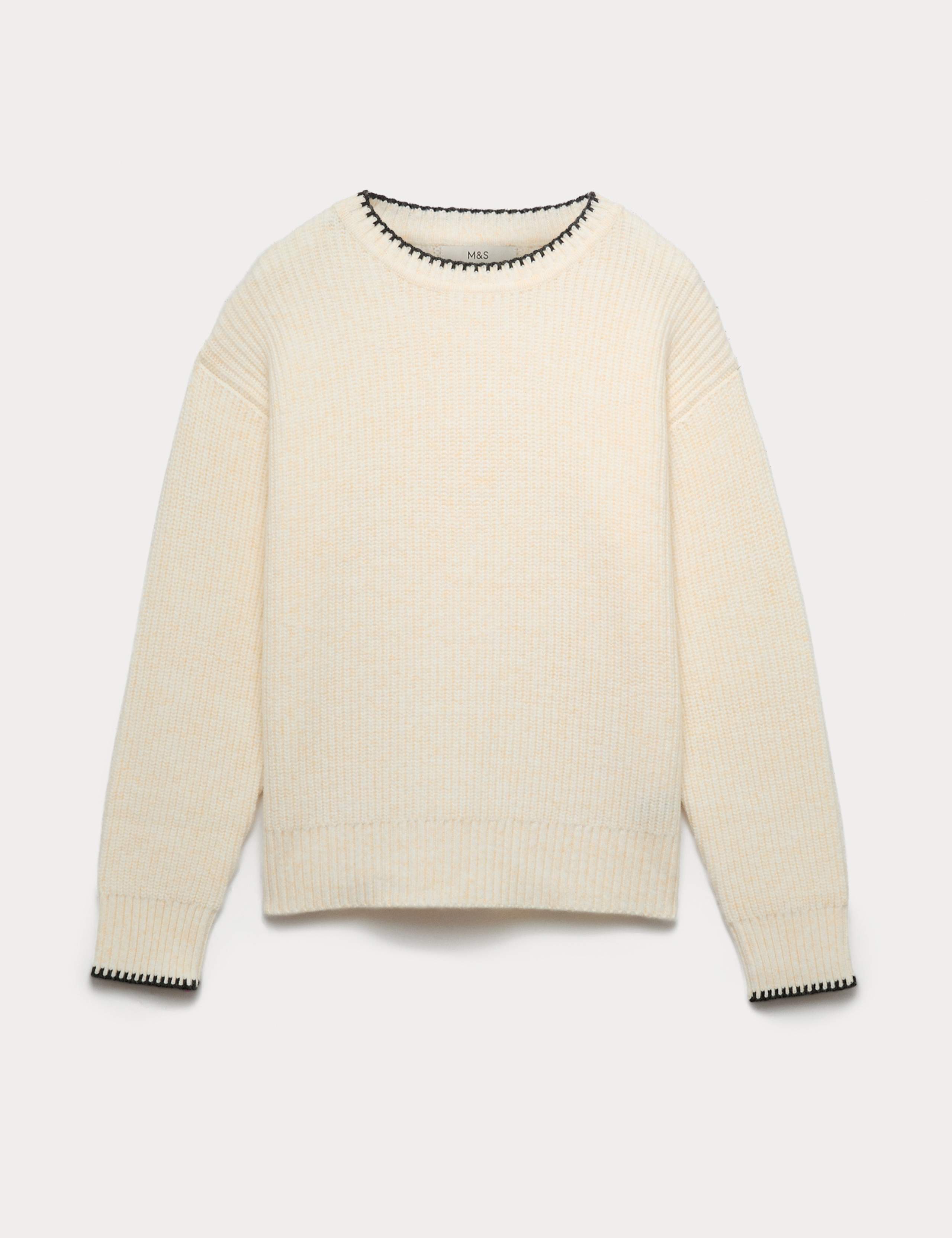 Cloud-Yarn Crew Neck Whipstitch Jumper 2 of 5