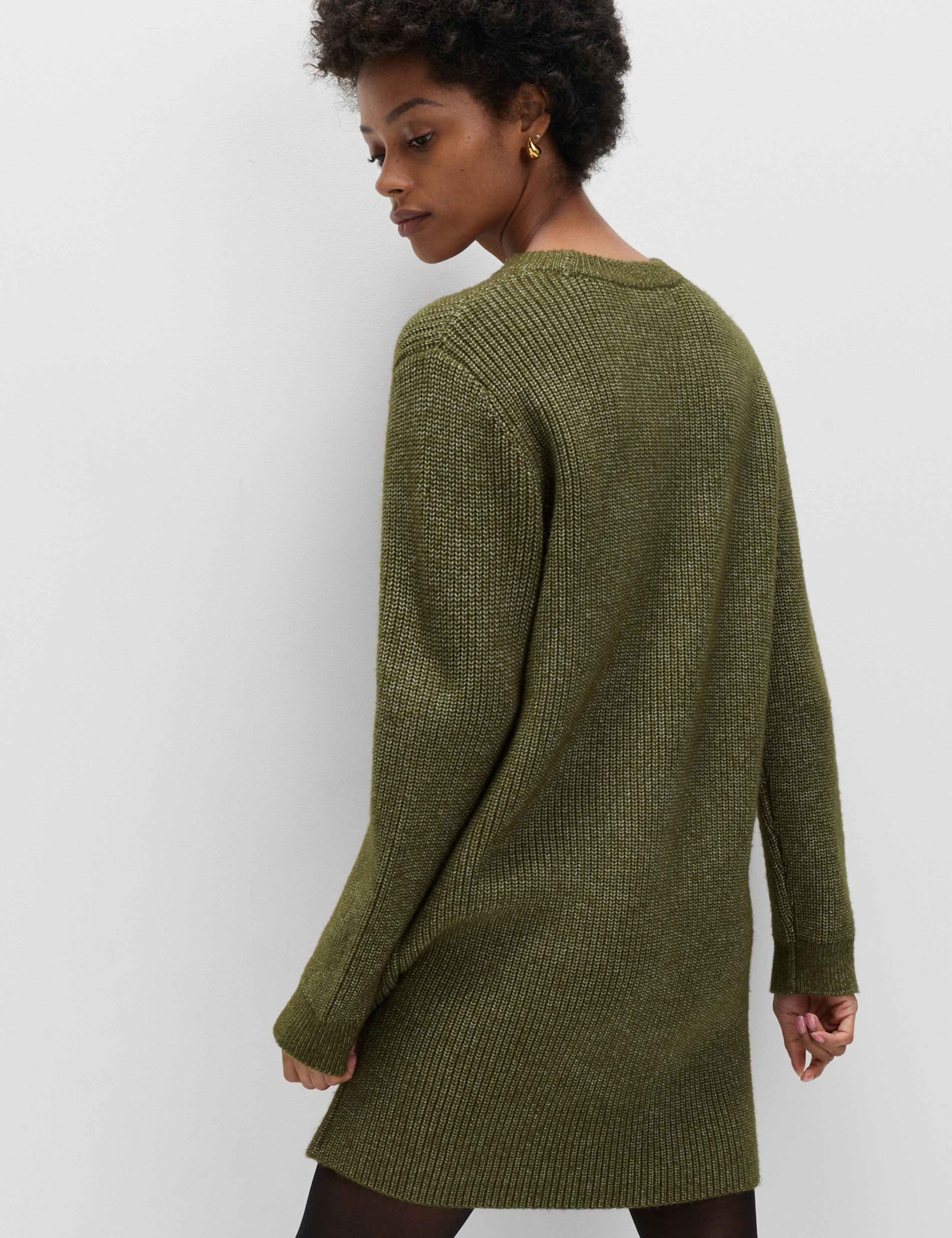 Cloud-Yarn Ribbed Relaxed Mini Knitted Dress 5 of 6