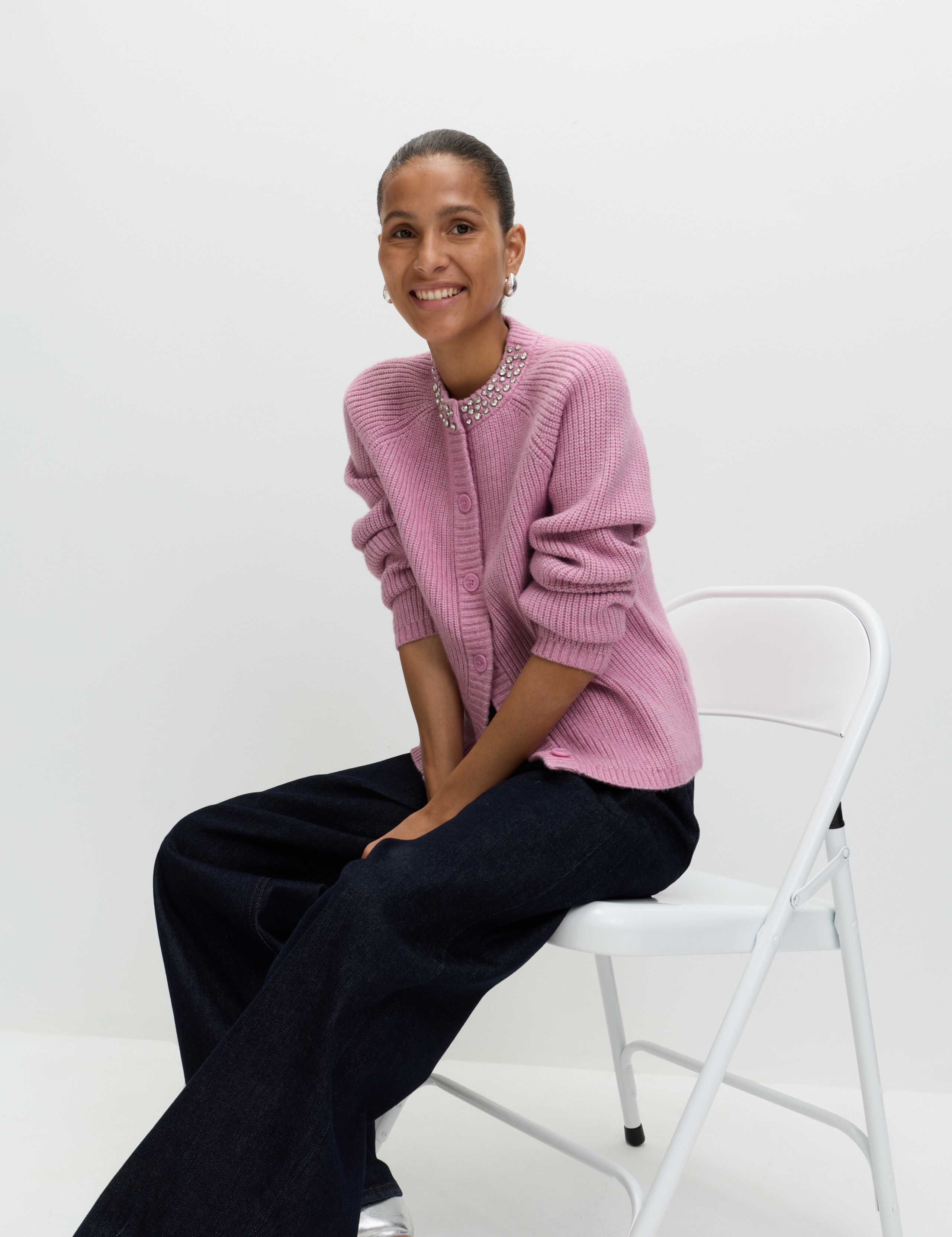 Textured Embellished Button Front Cardigan 4 of 7