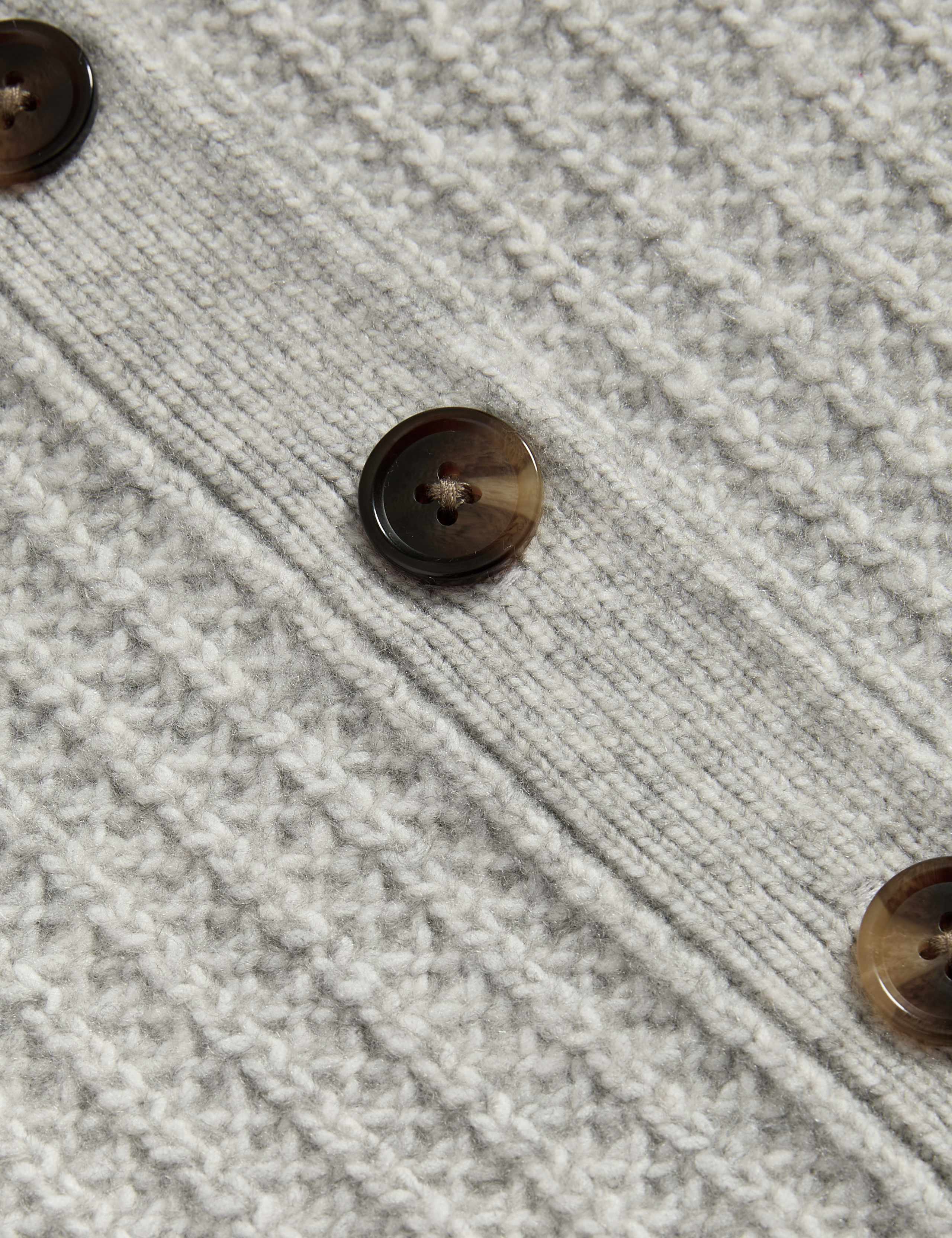 Cloud-Yarn Textured Crew Neck Cardigan 7 of 7