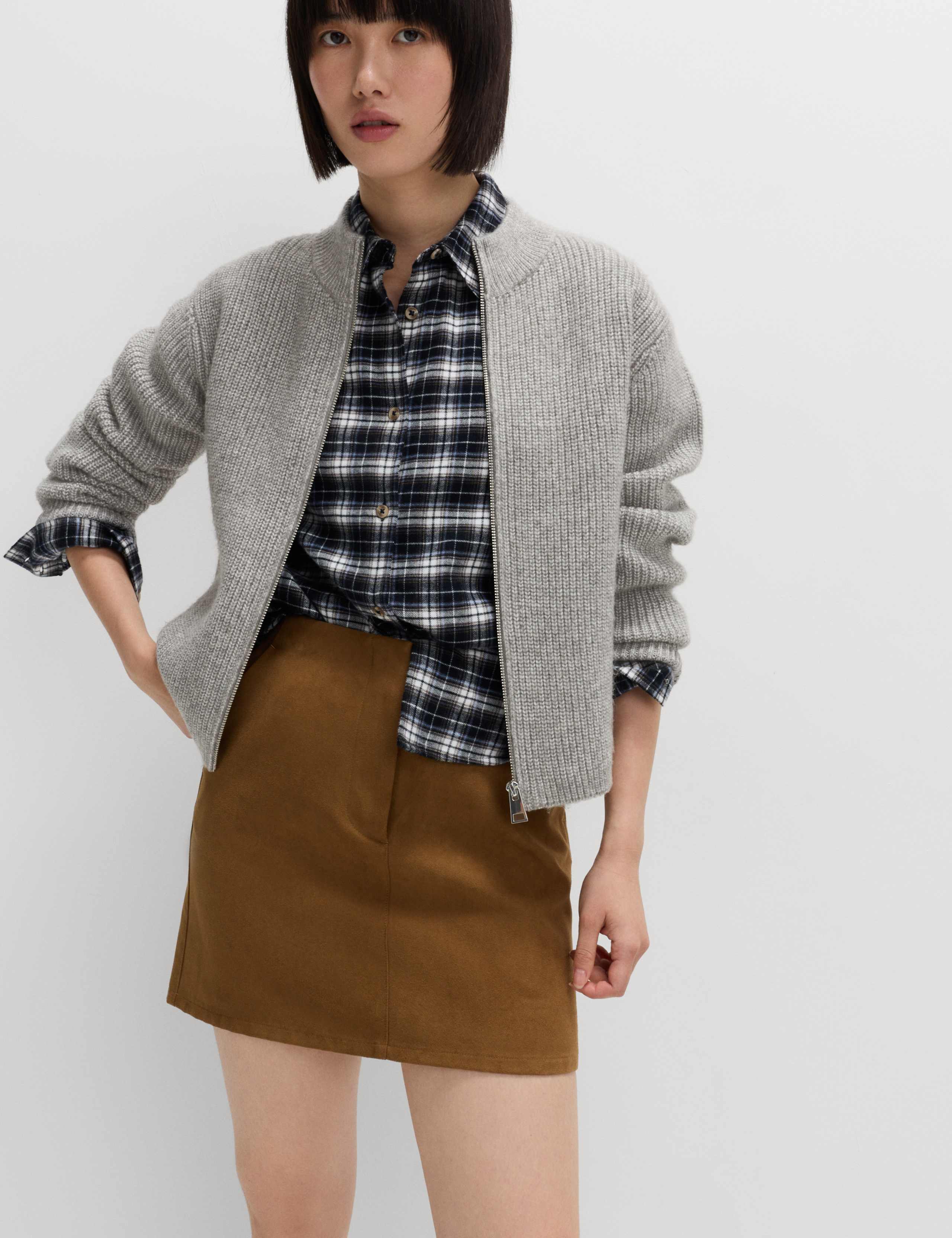 Cloud-Yarn Textured Bomber Cardigan 4 of 4