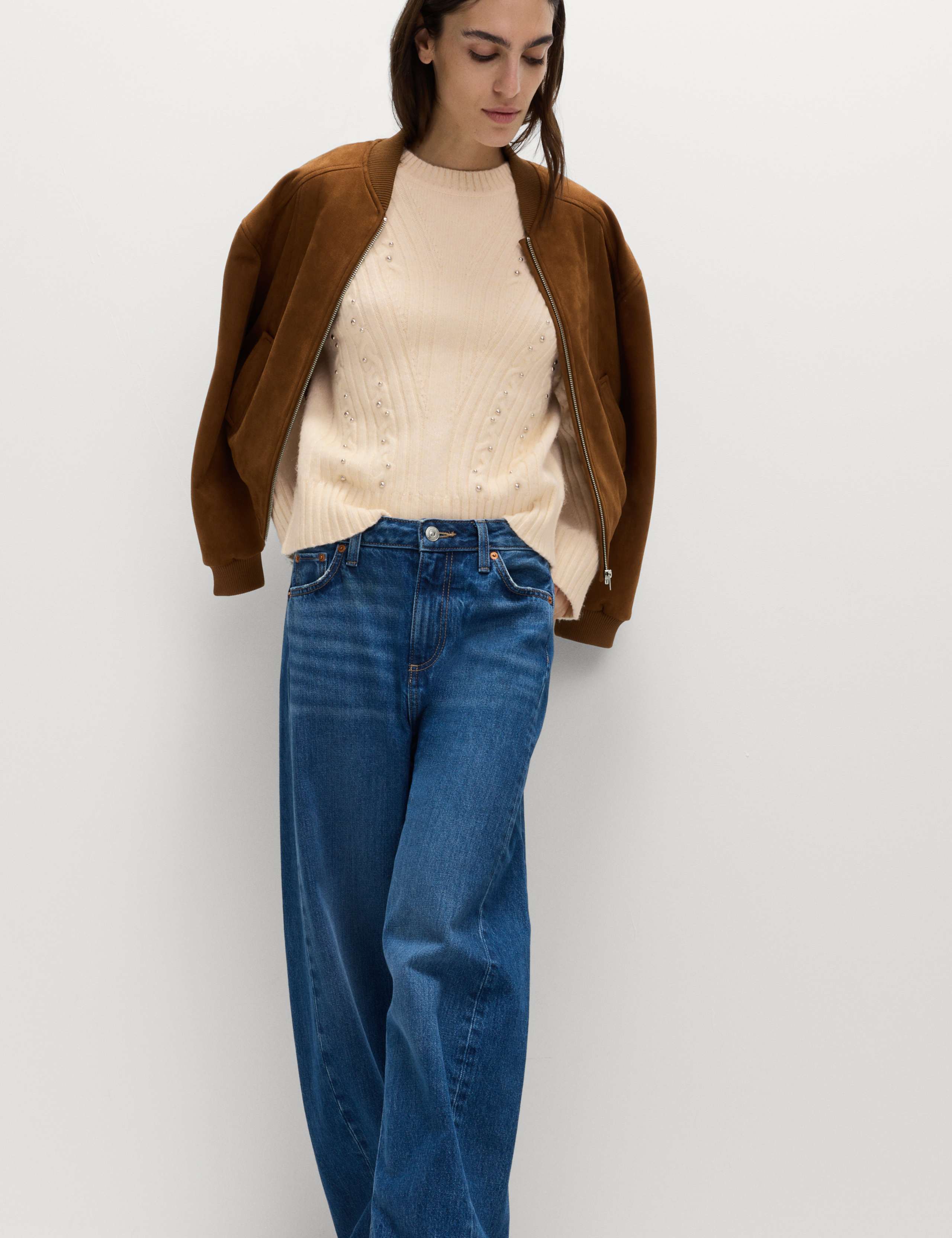 Cloud-Yarn Embellished Cable Knit Jumper 3 of 6