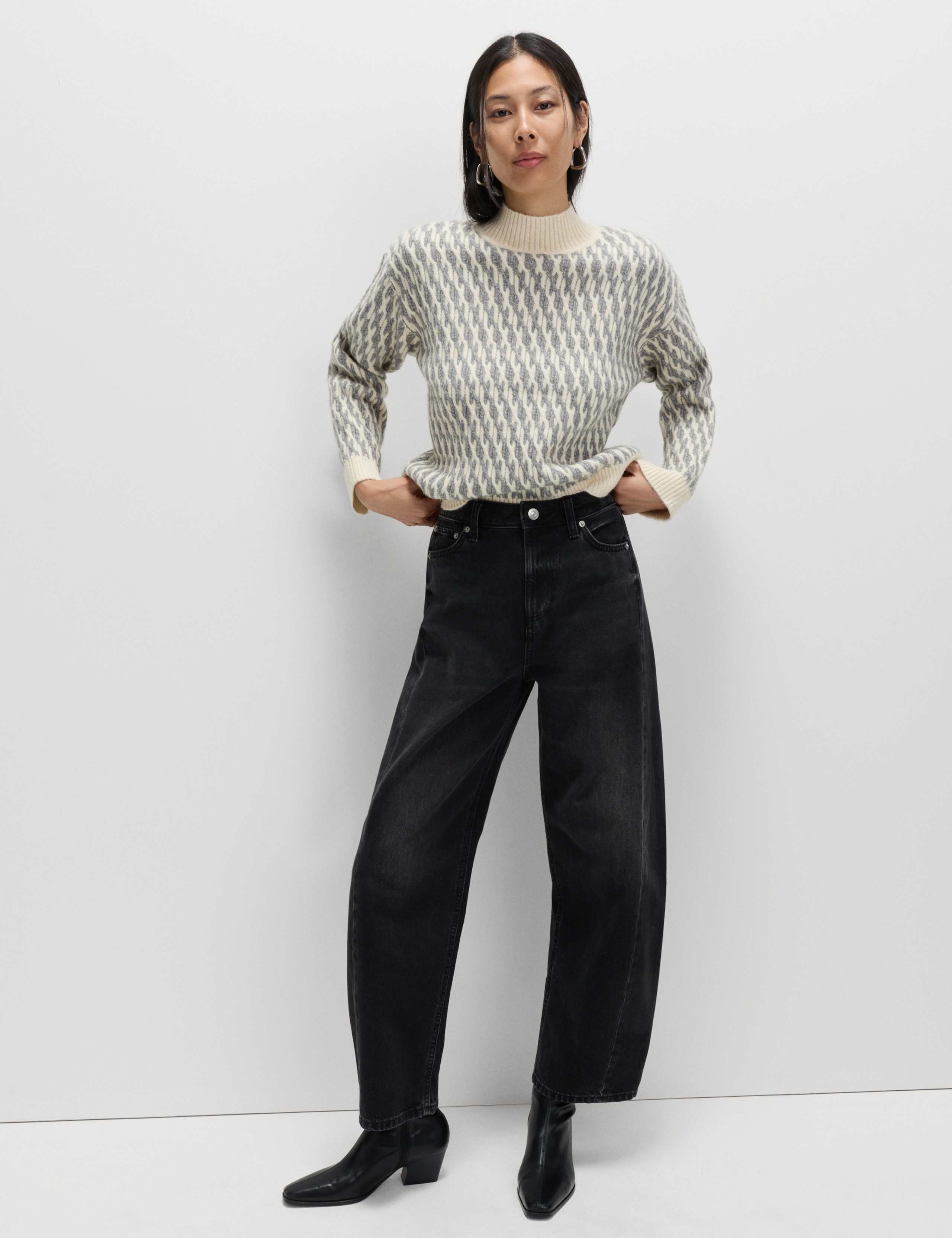 Cloud-Yarn Twisted Cable High Neck Jumper 3 of 6