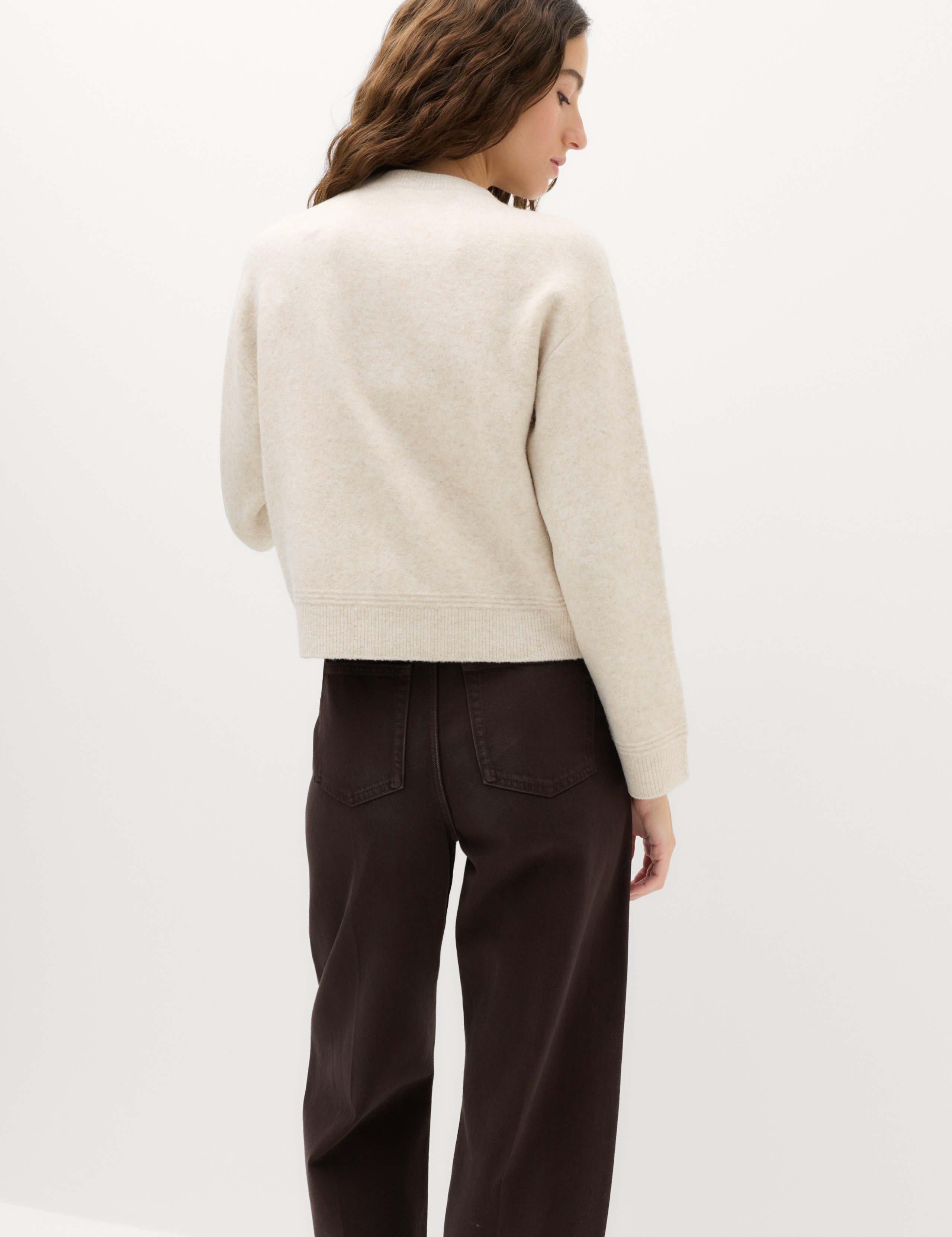 Crew Neck Cardigan With Wool 5 of 6