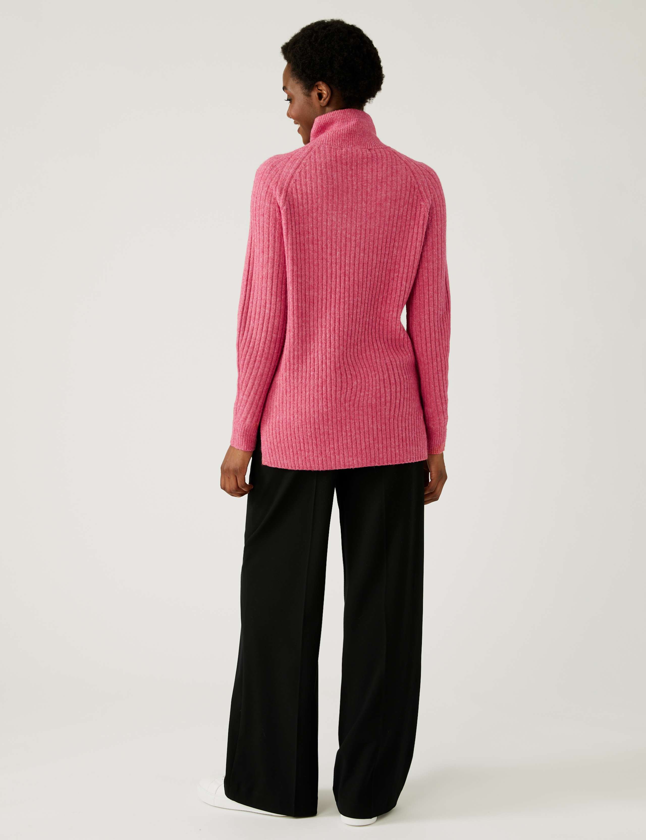 Ribbed Funnel Neck Relaxed Longline Jumper 6 of 7