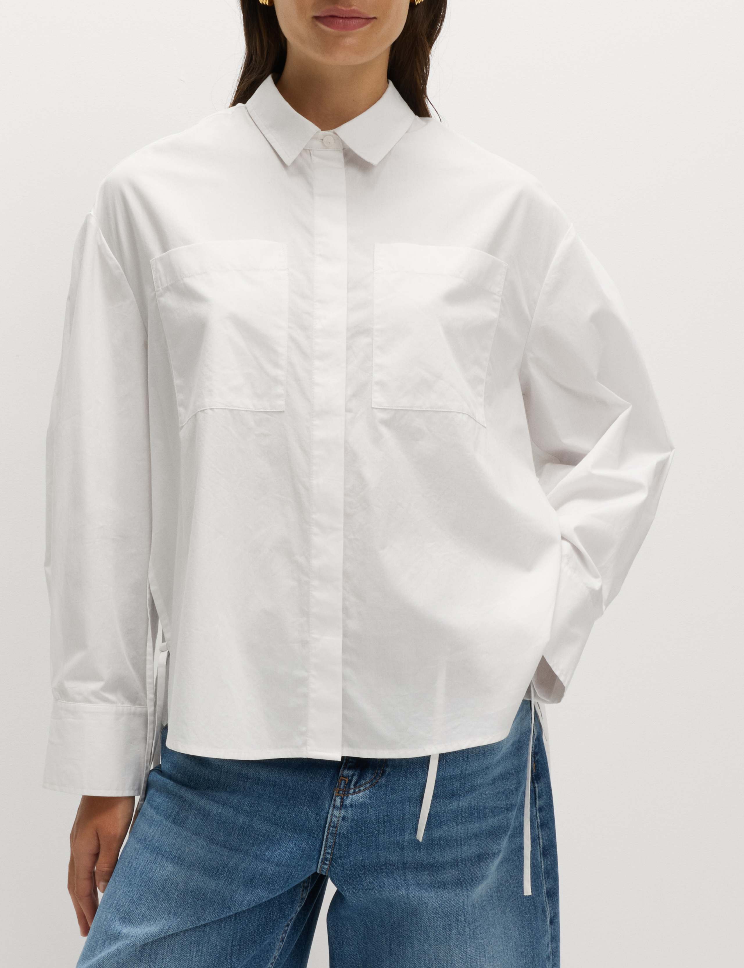 Pure Cotton Collared Side Tie Detail Shirt 1 of 6