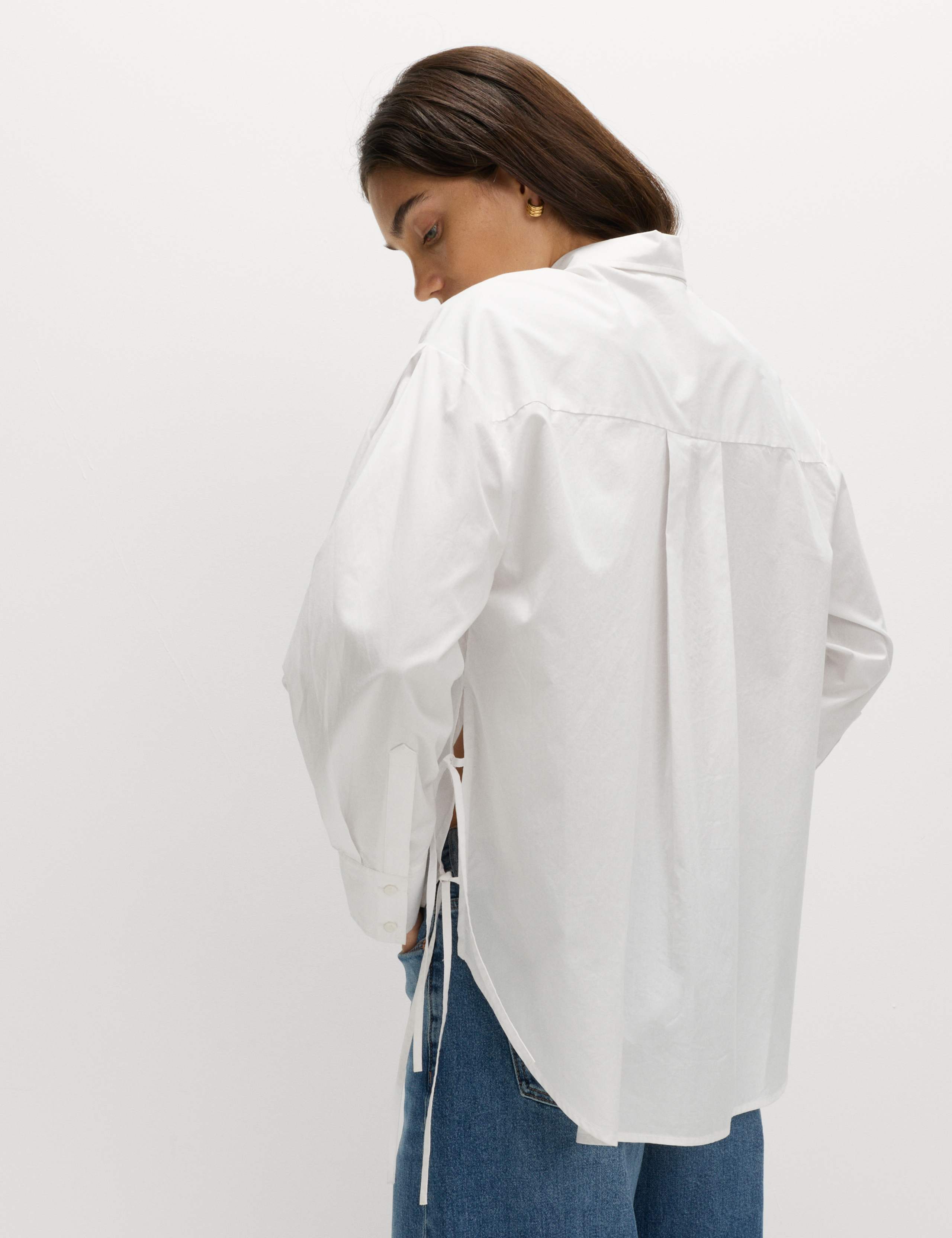 Pure Cotton Collared Side Tie Detail Shirt 5 of 6