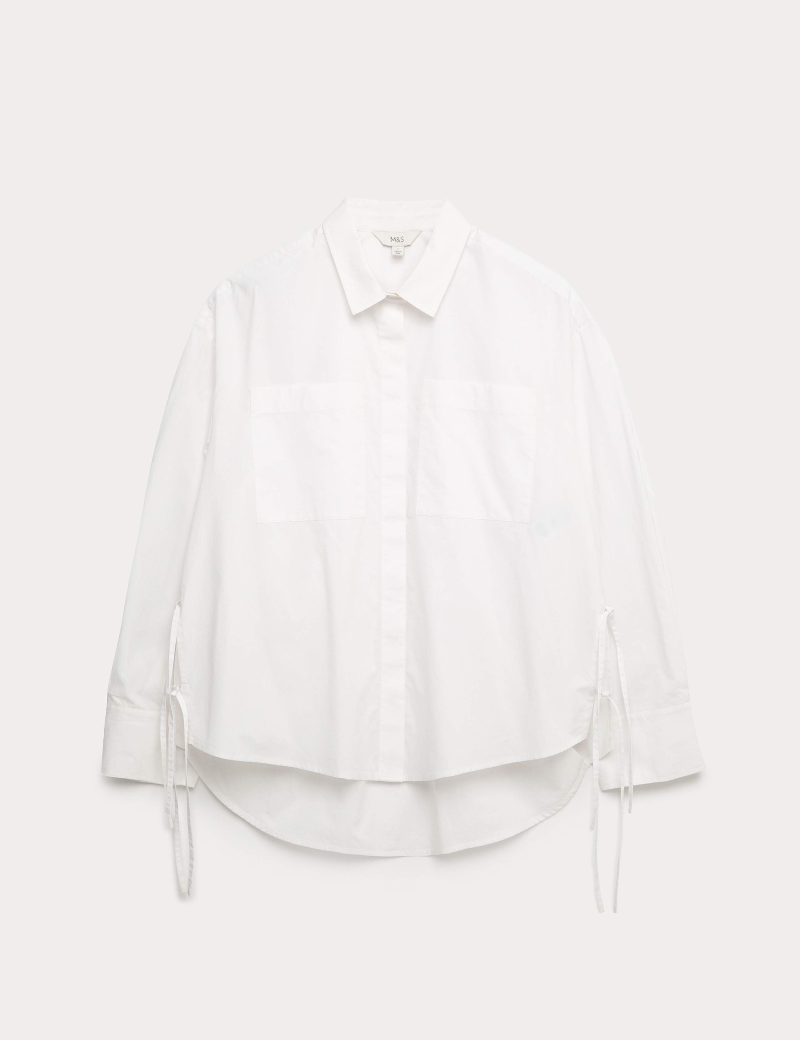 Pure Cotton Collared Side Tie Detail Shirt 2 of 6
