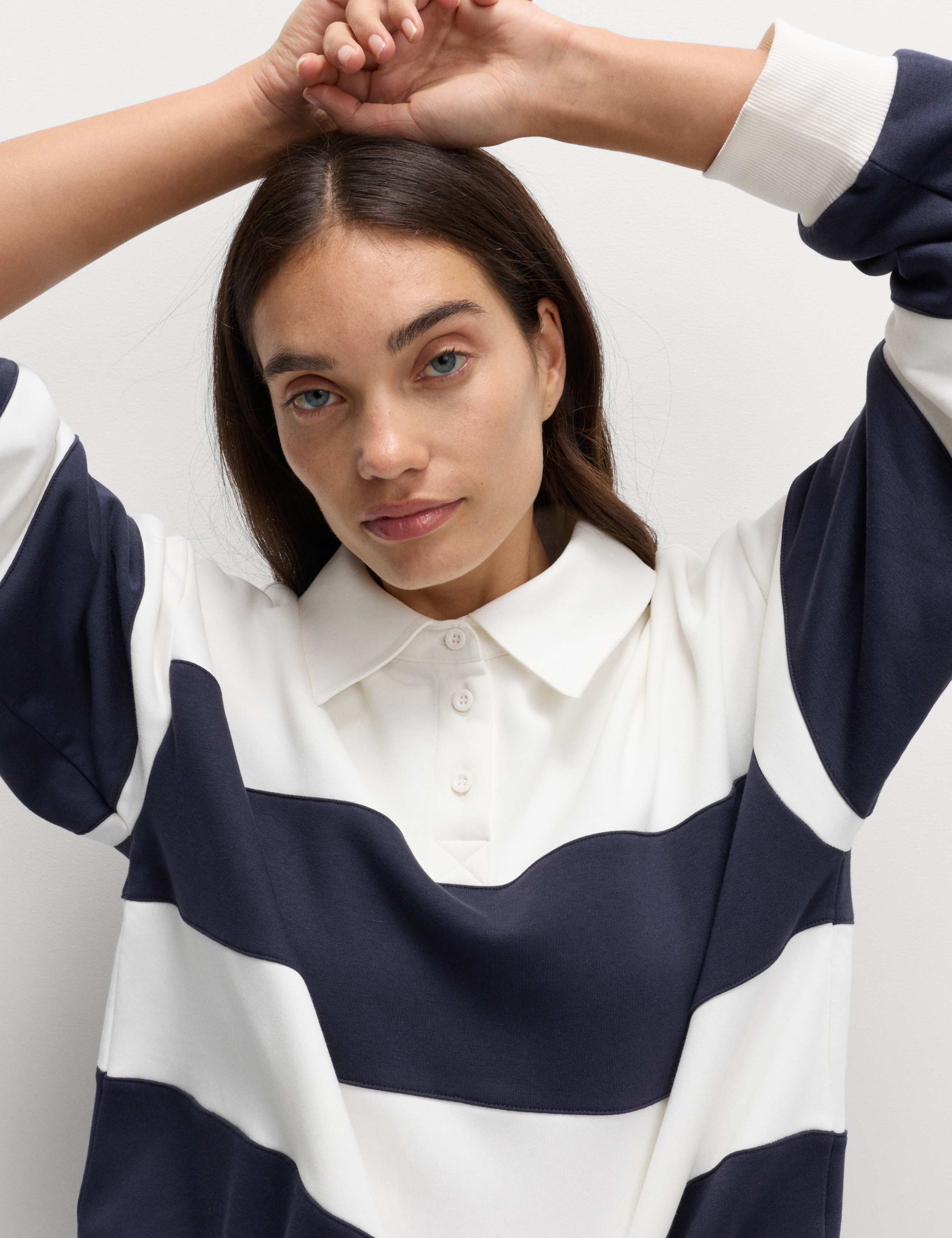 Cotton Rich Striped Rugby Sweatshirt 5 of 5