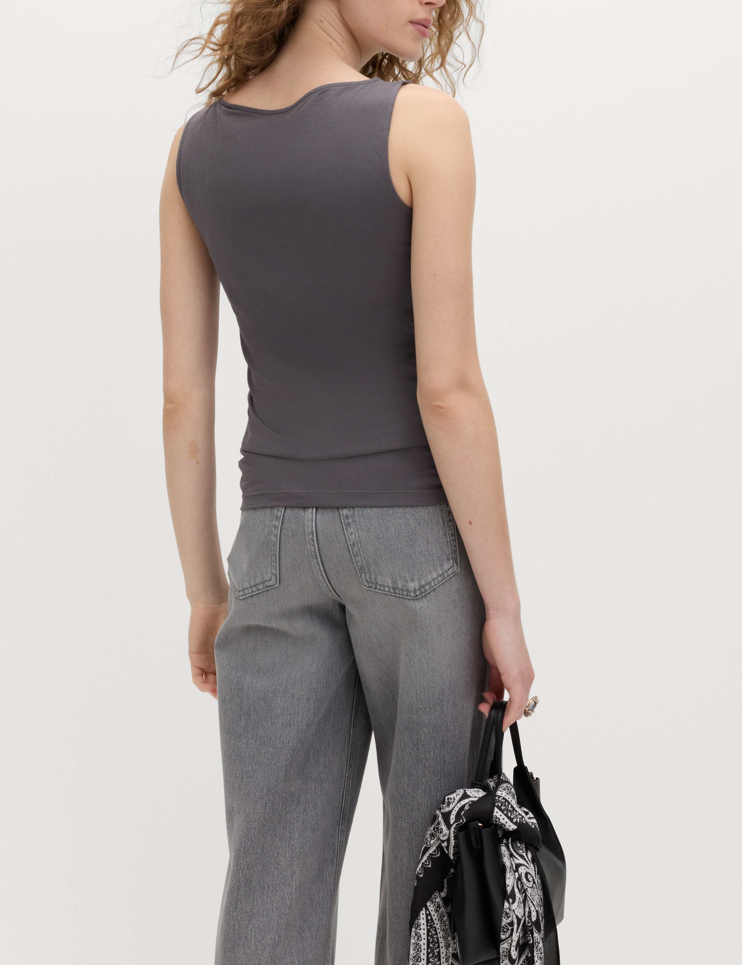 Cotton Rich Slash Neck Slim Fit Vest 4 of 4