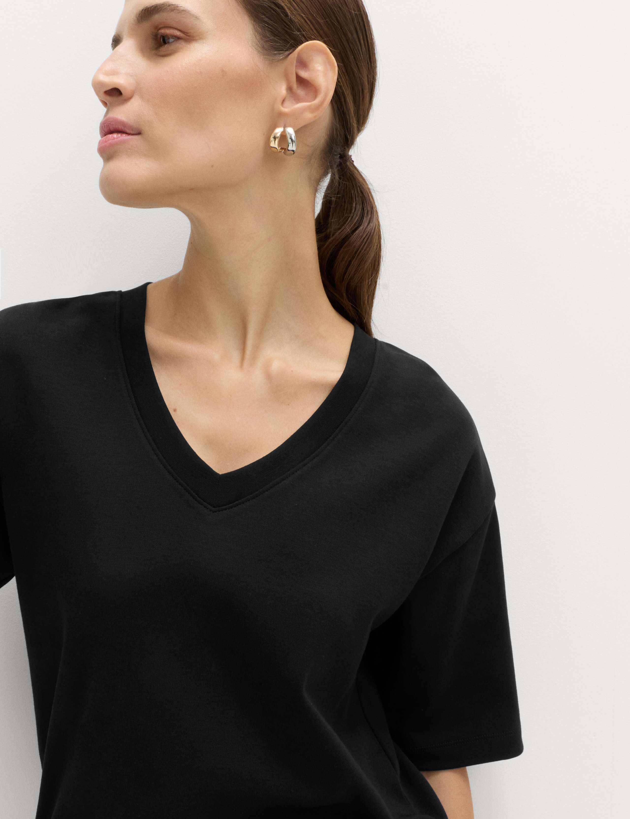 Pure Cotton Heavyweight V-Neck T-Shirt 1 of 3