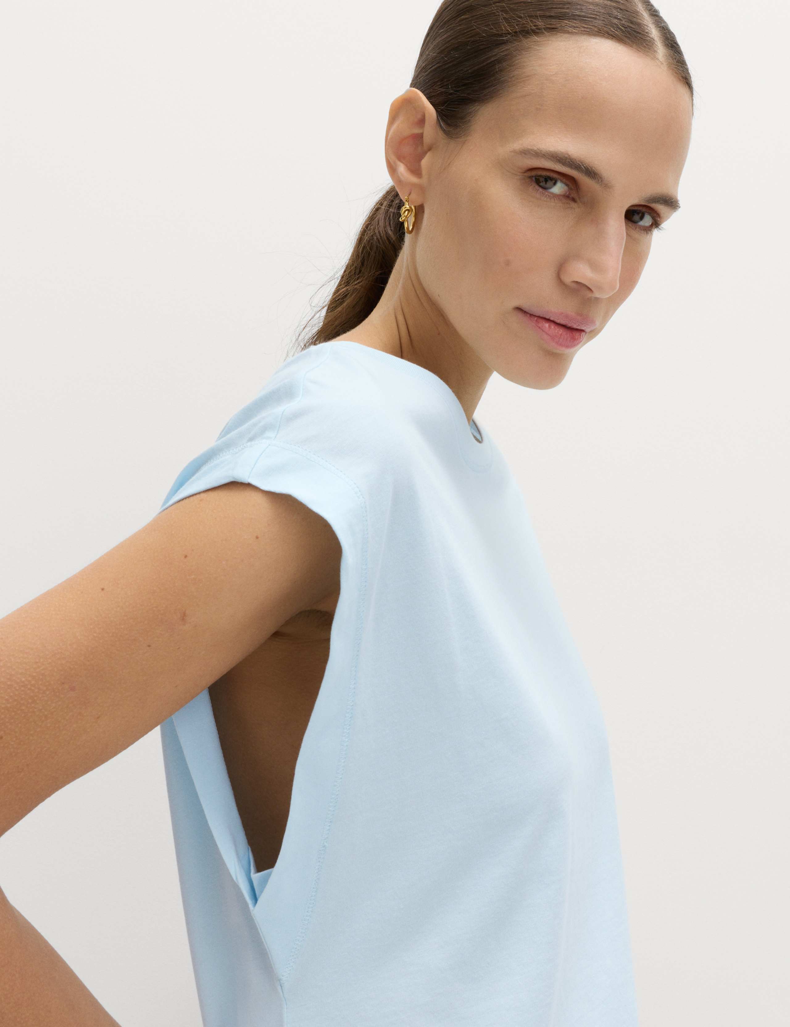 Pure Cotton Cap Sleeve T-Shirt 3 of 4