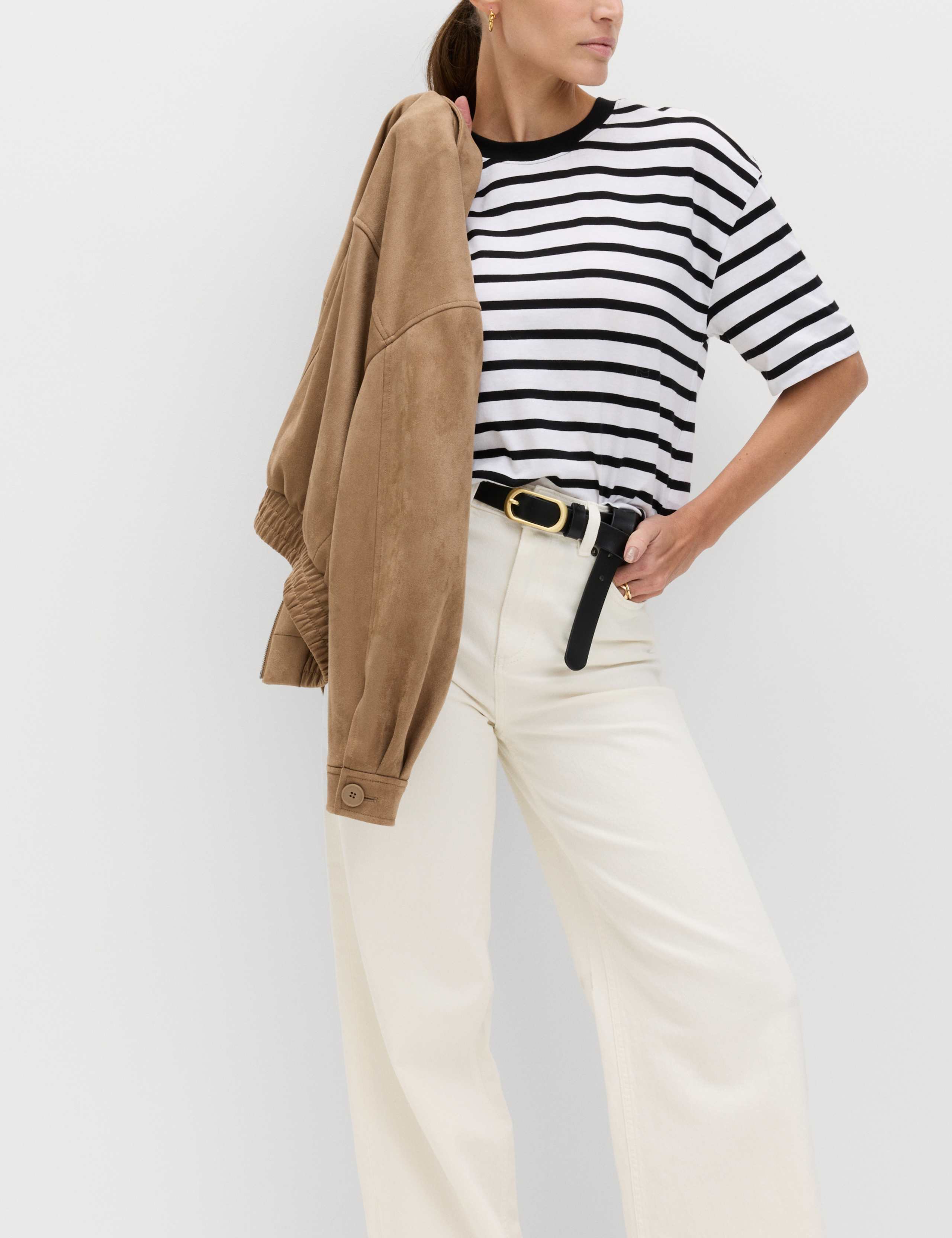 Pure Cotton Striped Relaxed Boxy T-Shirt 4 of 5