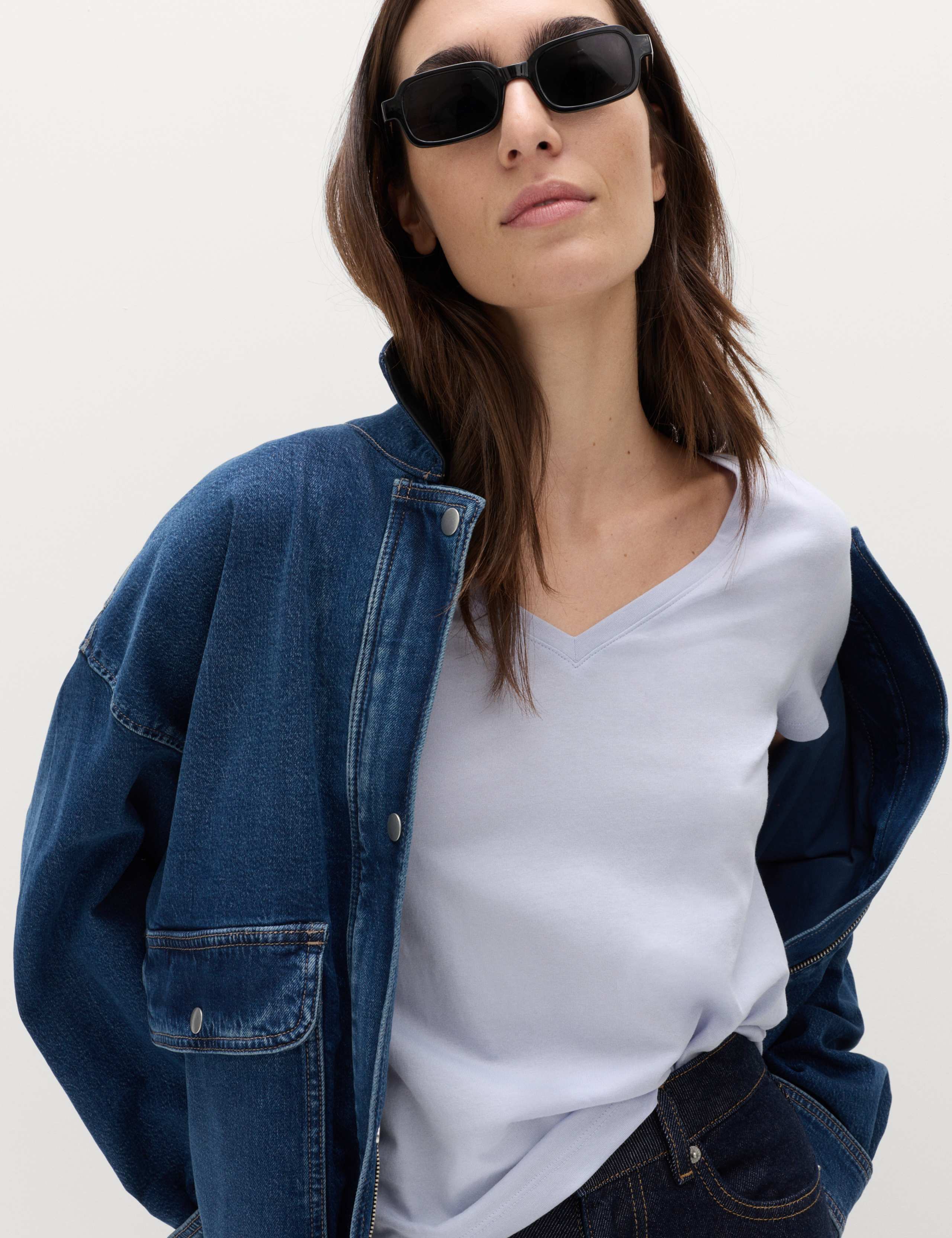 Pure Cotton V-Neck T-Shirt 5 of 5