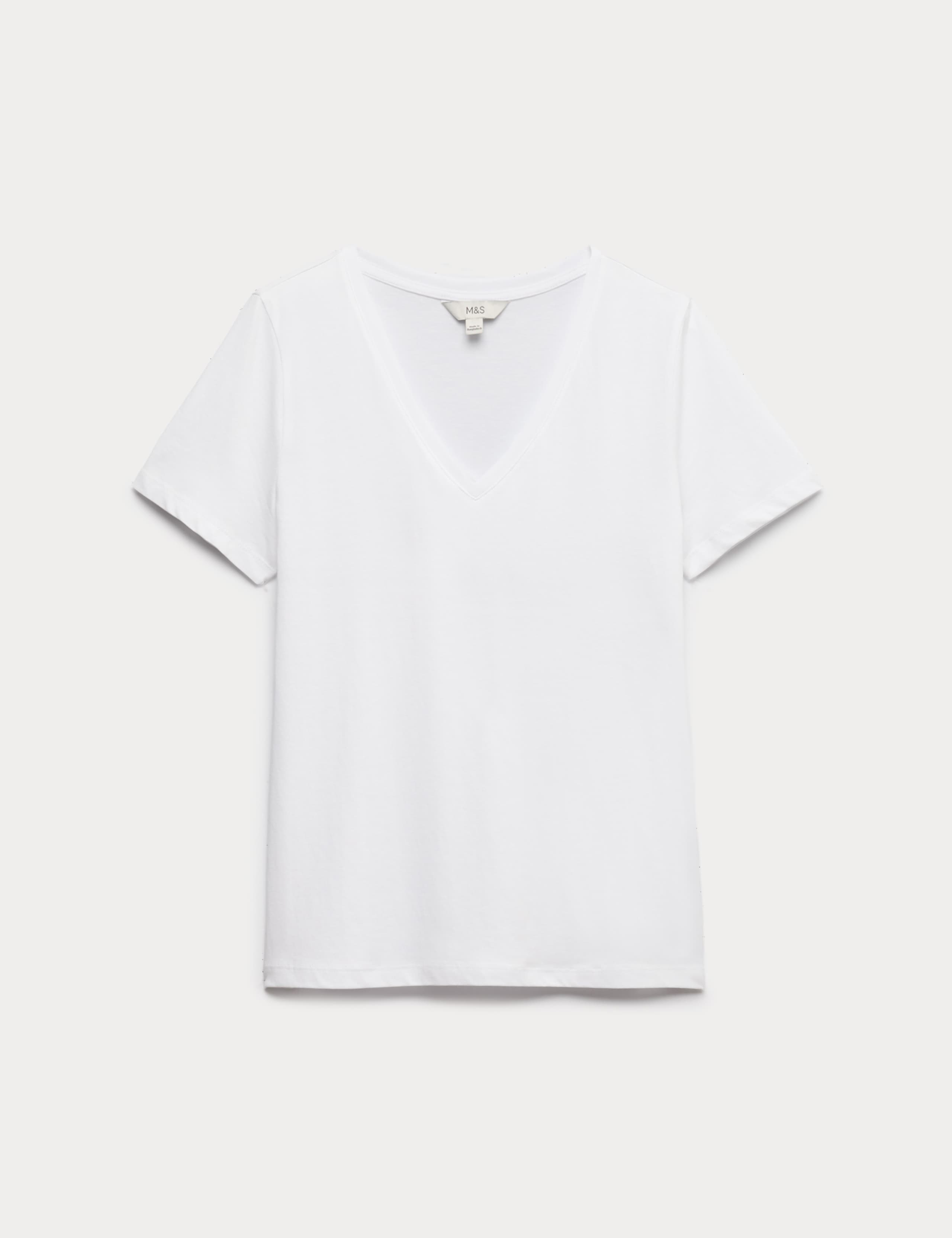 Pure Cotton V-Neck T-Shirt 2 of 4