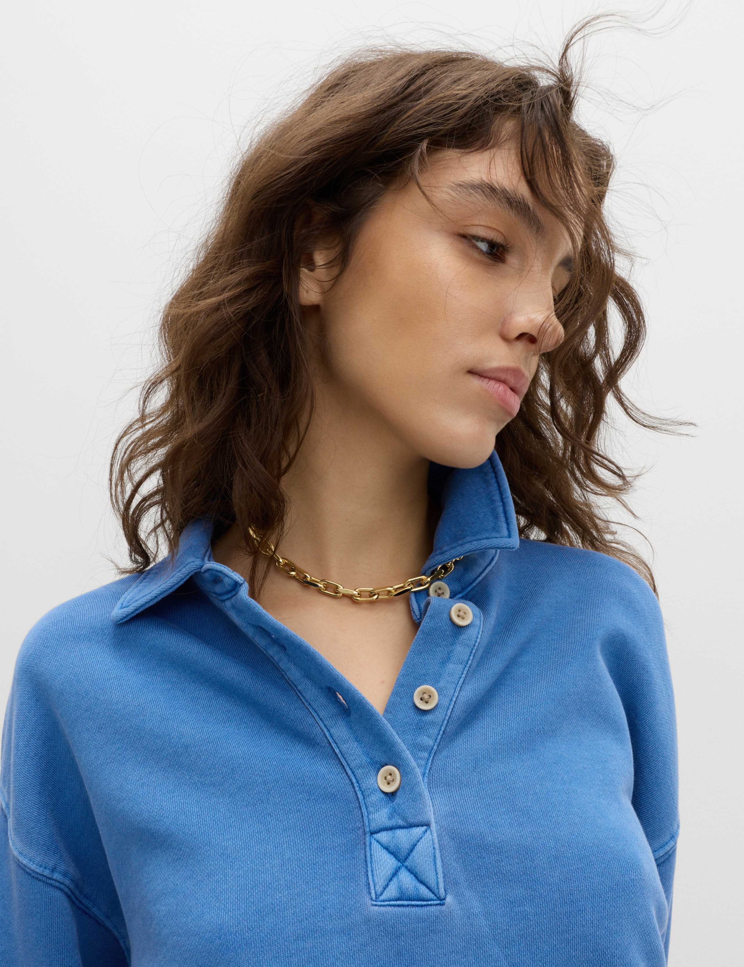 Pure Cotton Henley Sweatshirt 4 of 6