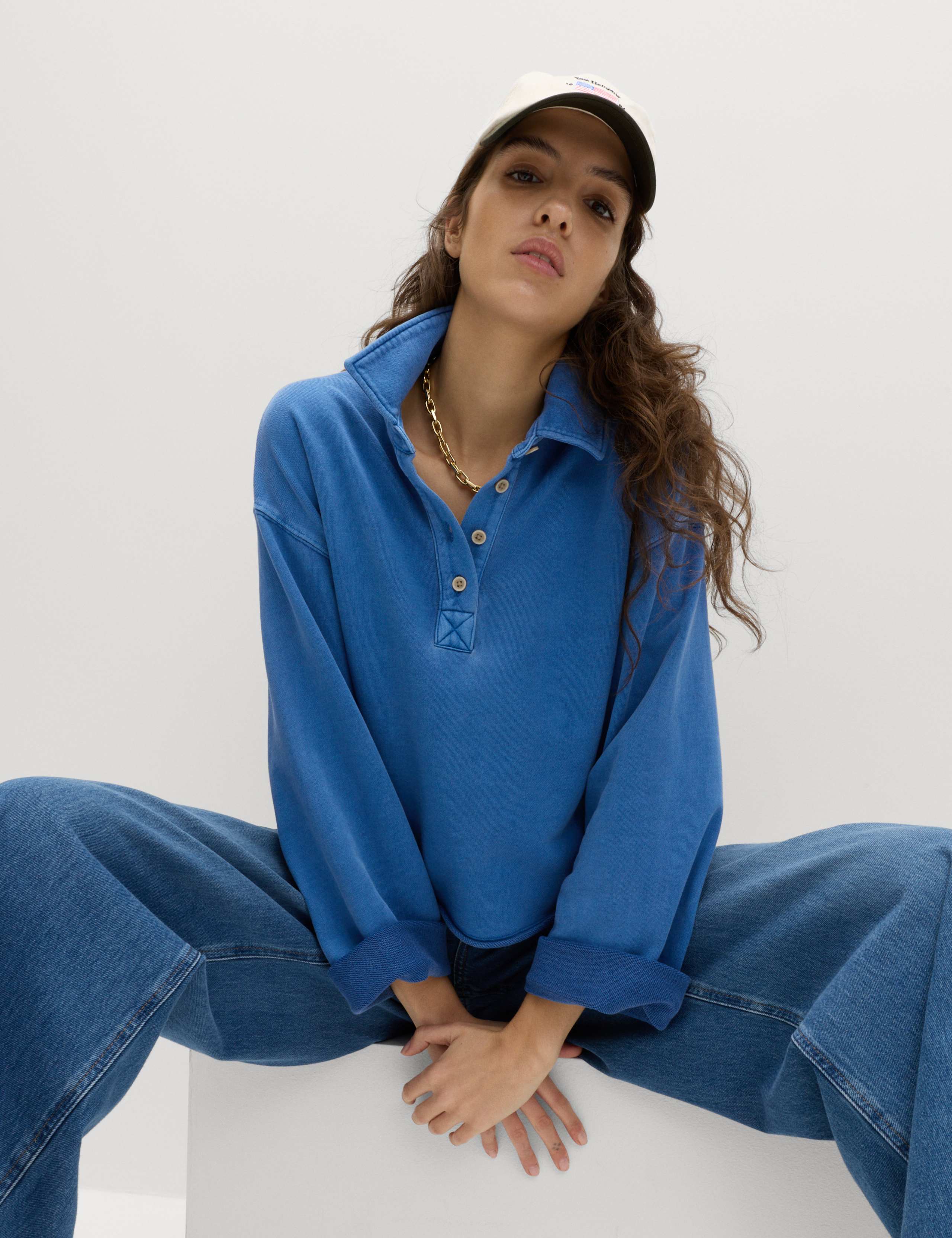 Pure Cotton Henley Sweatshirt 6 of 6