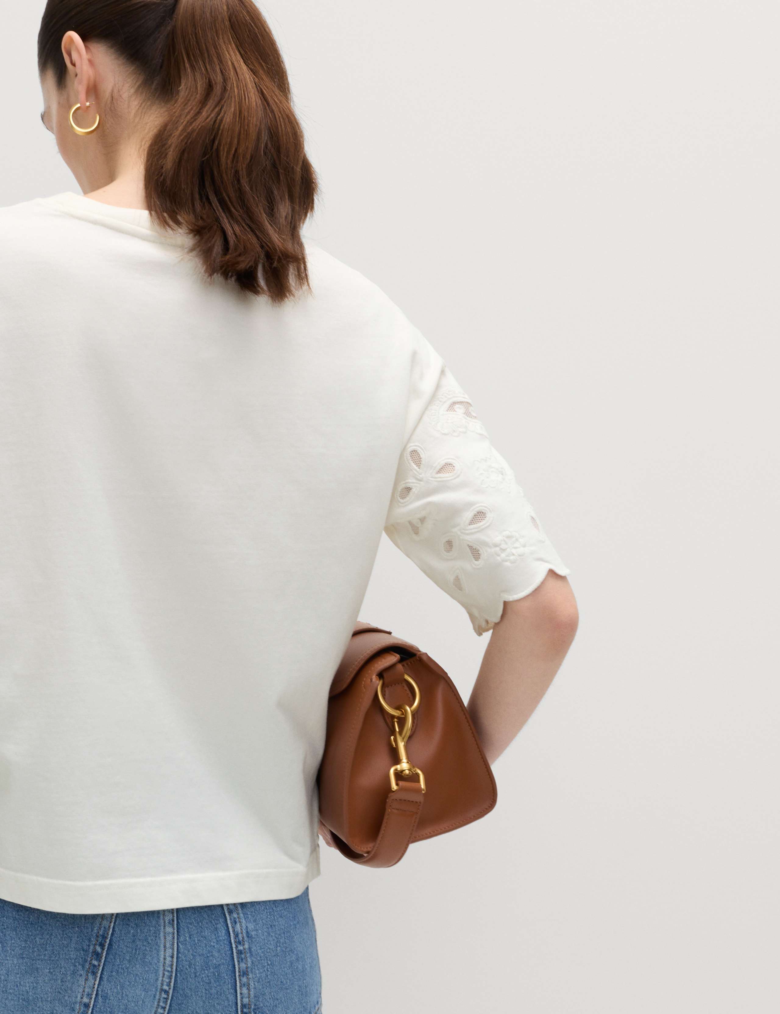 Pure Cotton Broderie Boxy T-Shirt 5 of 5