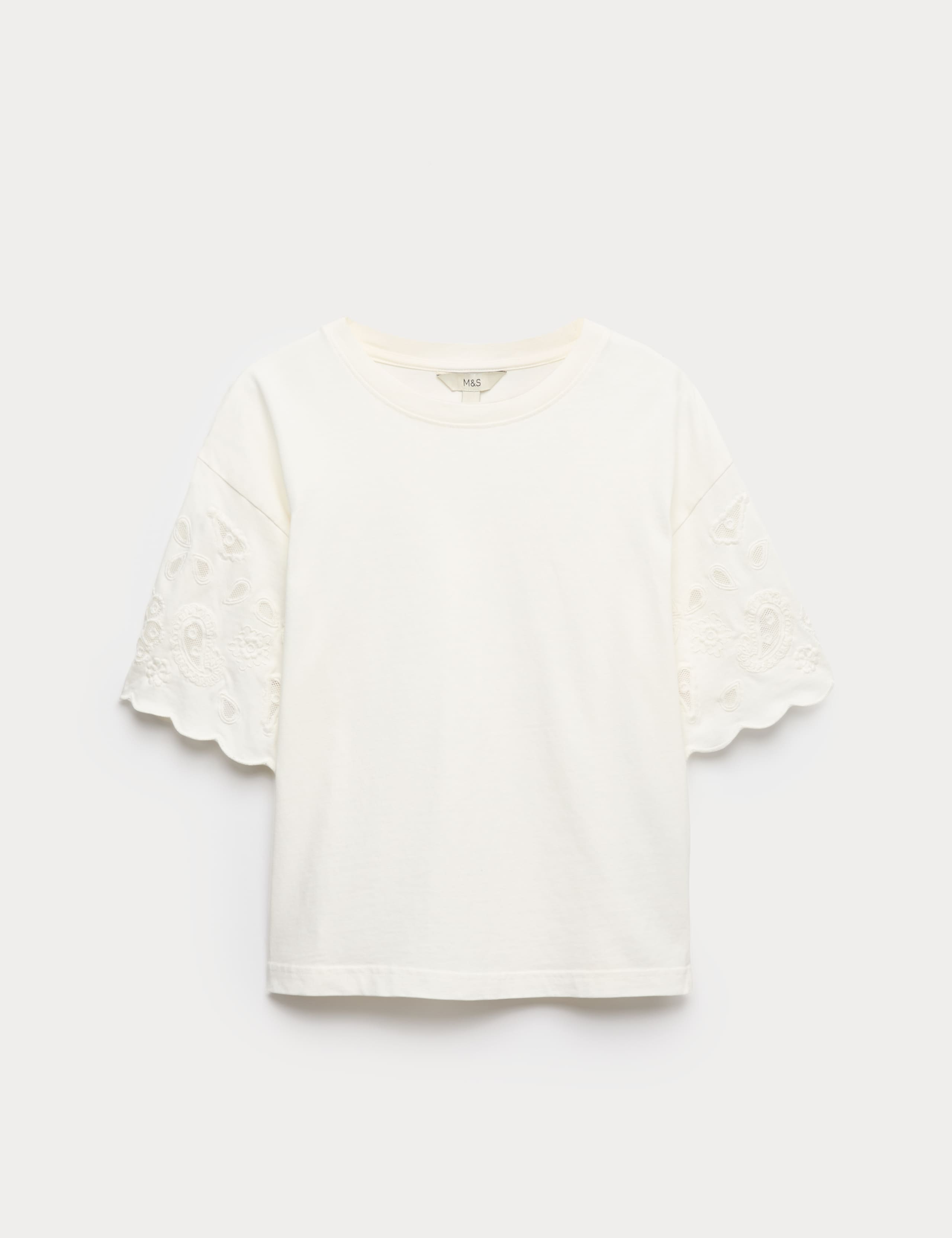 Pure Cotton Broderie Boxy T-Shirt 2 of 5