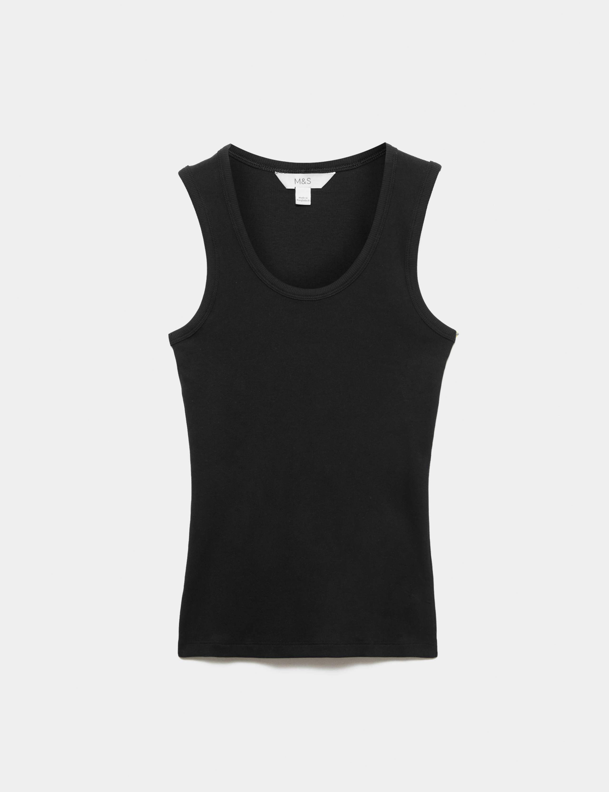 Cotton Rich Ribbed Scoop Neck Vest 2 of 5