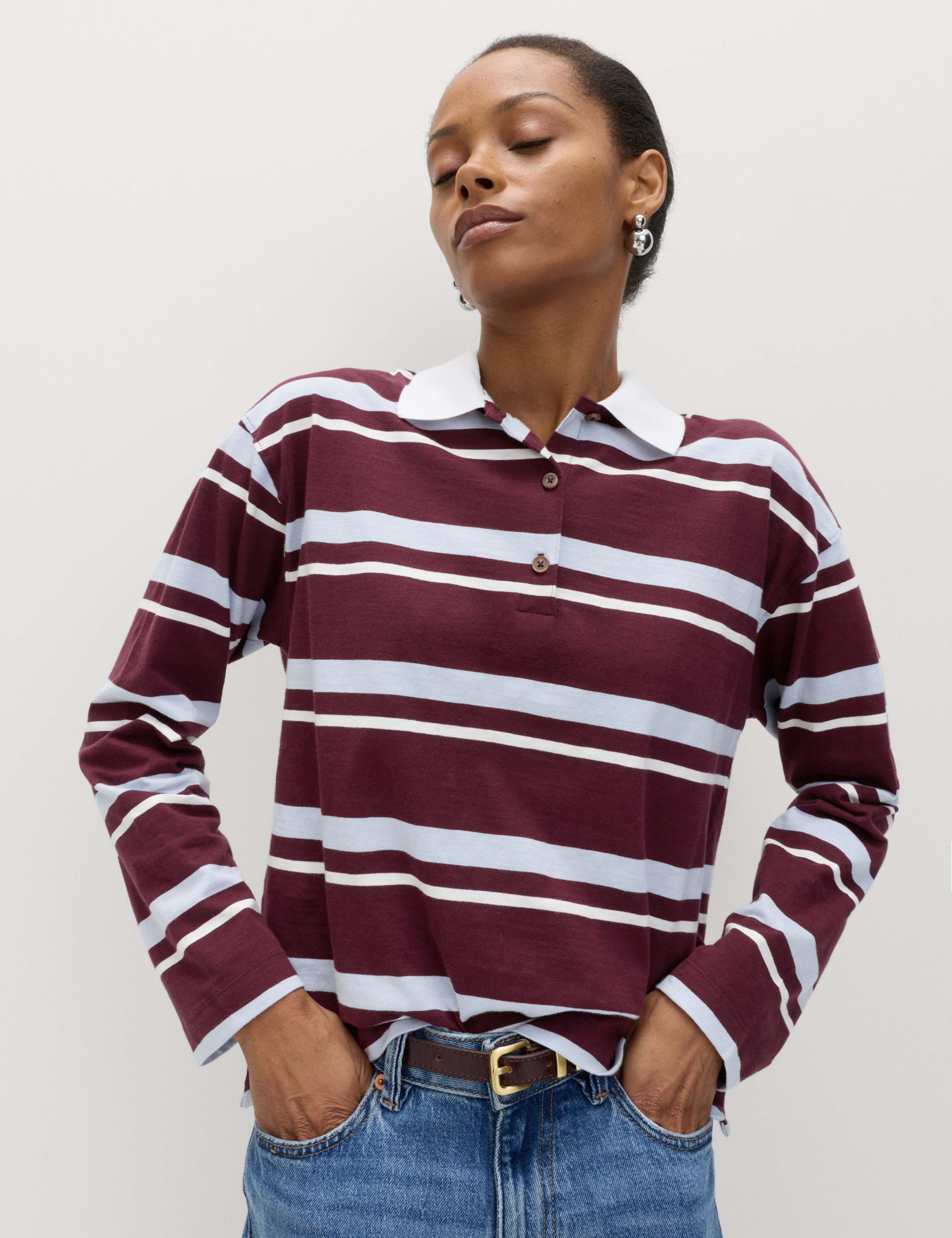 Pure Cotton Striped Long Sleeve Rugby Top 1 of 6
