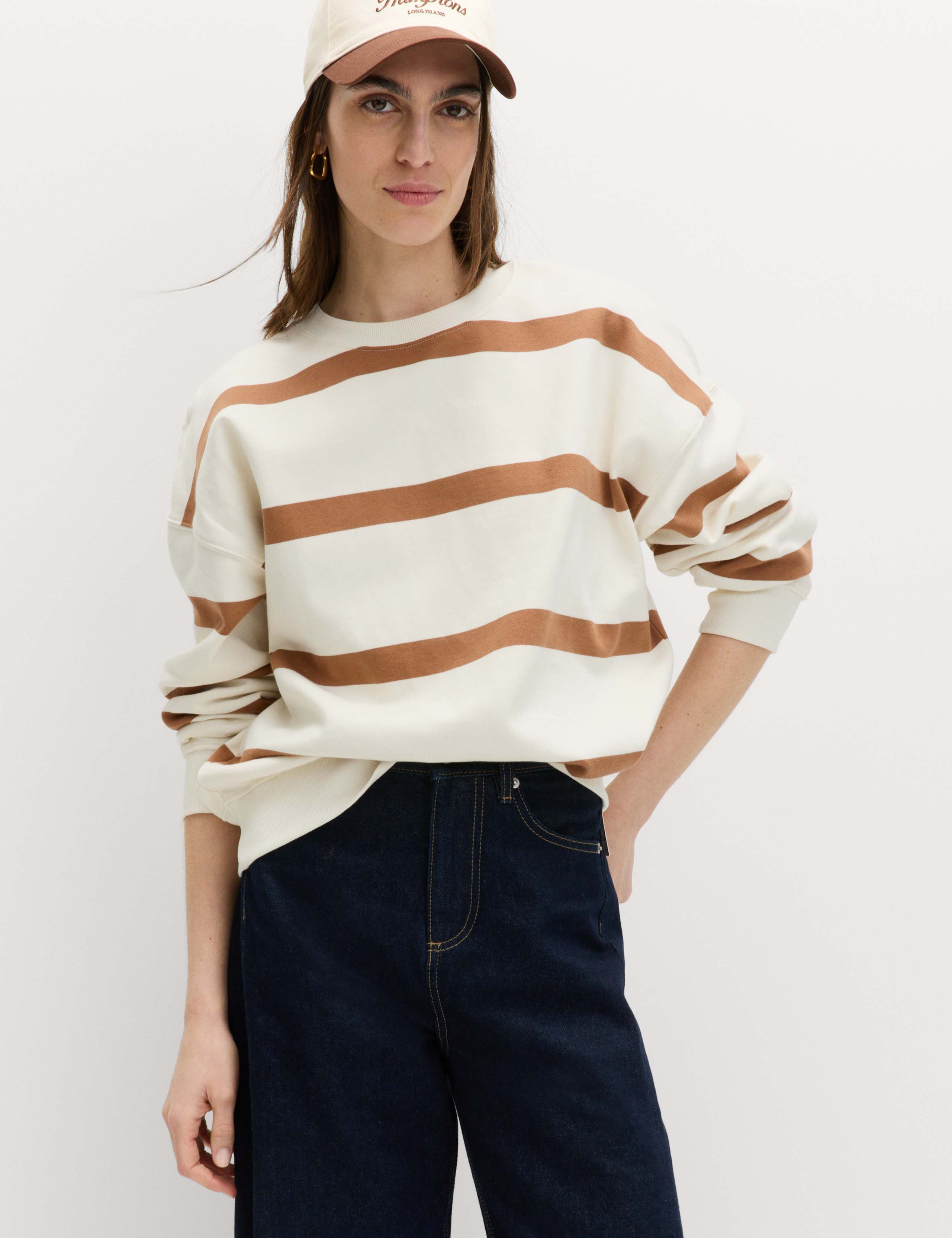 Cotton Rich Striped Long Sleeve Sweatshirt 3 of 6