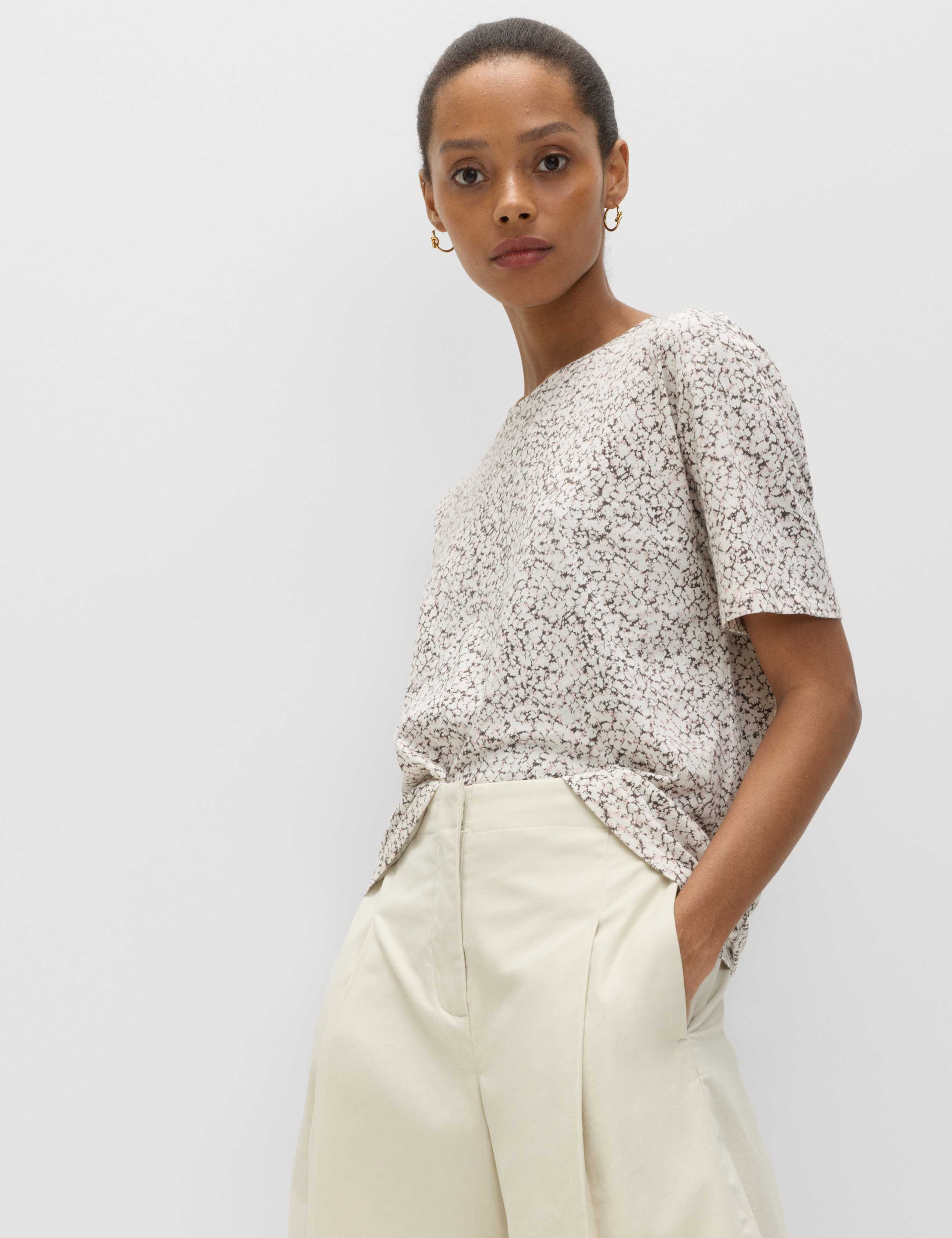 Cotton Modal Blend Printed T-Shirt 1 of 5