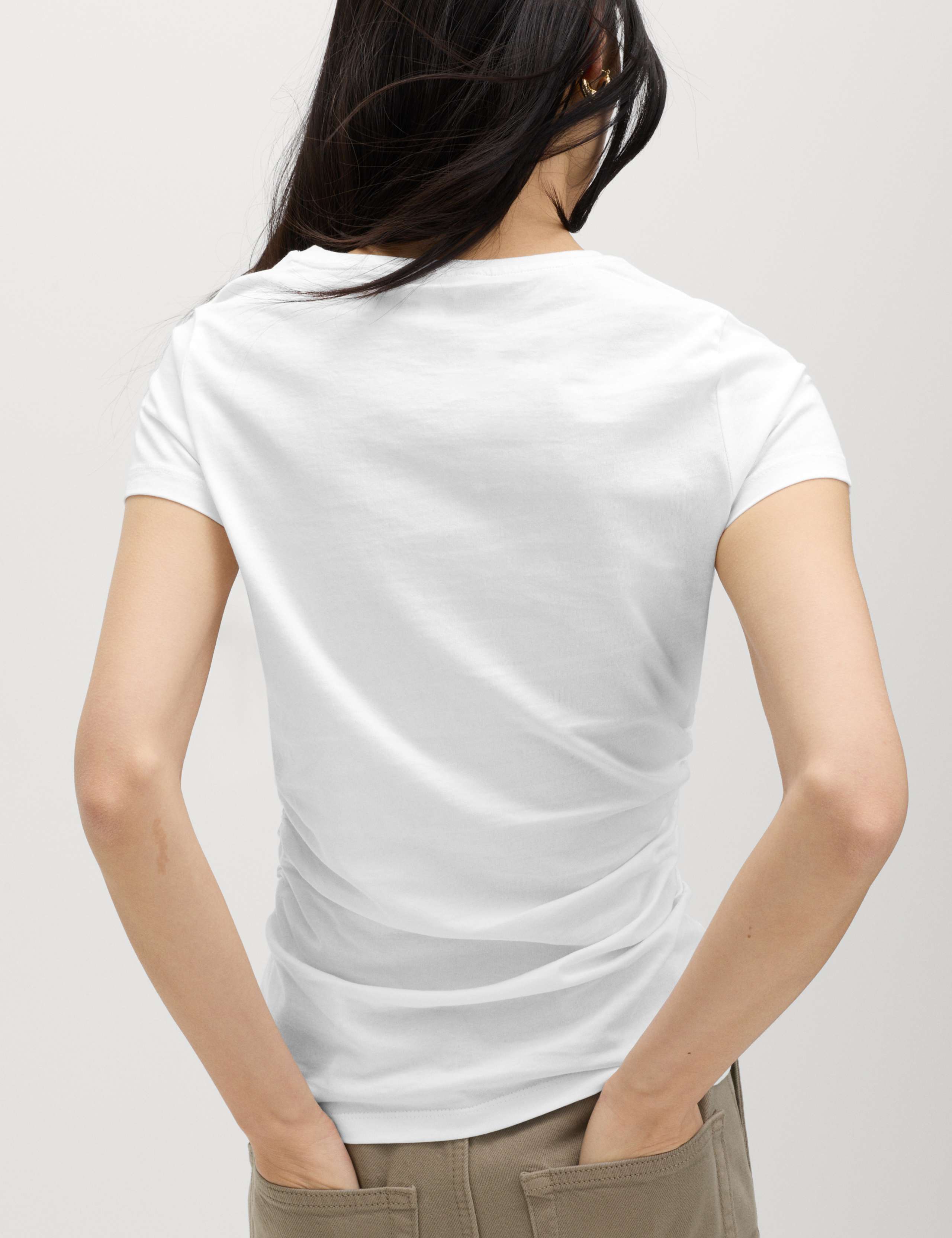 Pure Cotton Ruched T-Shirt 4 of 4