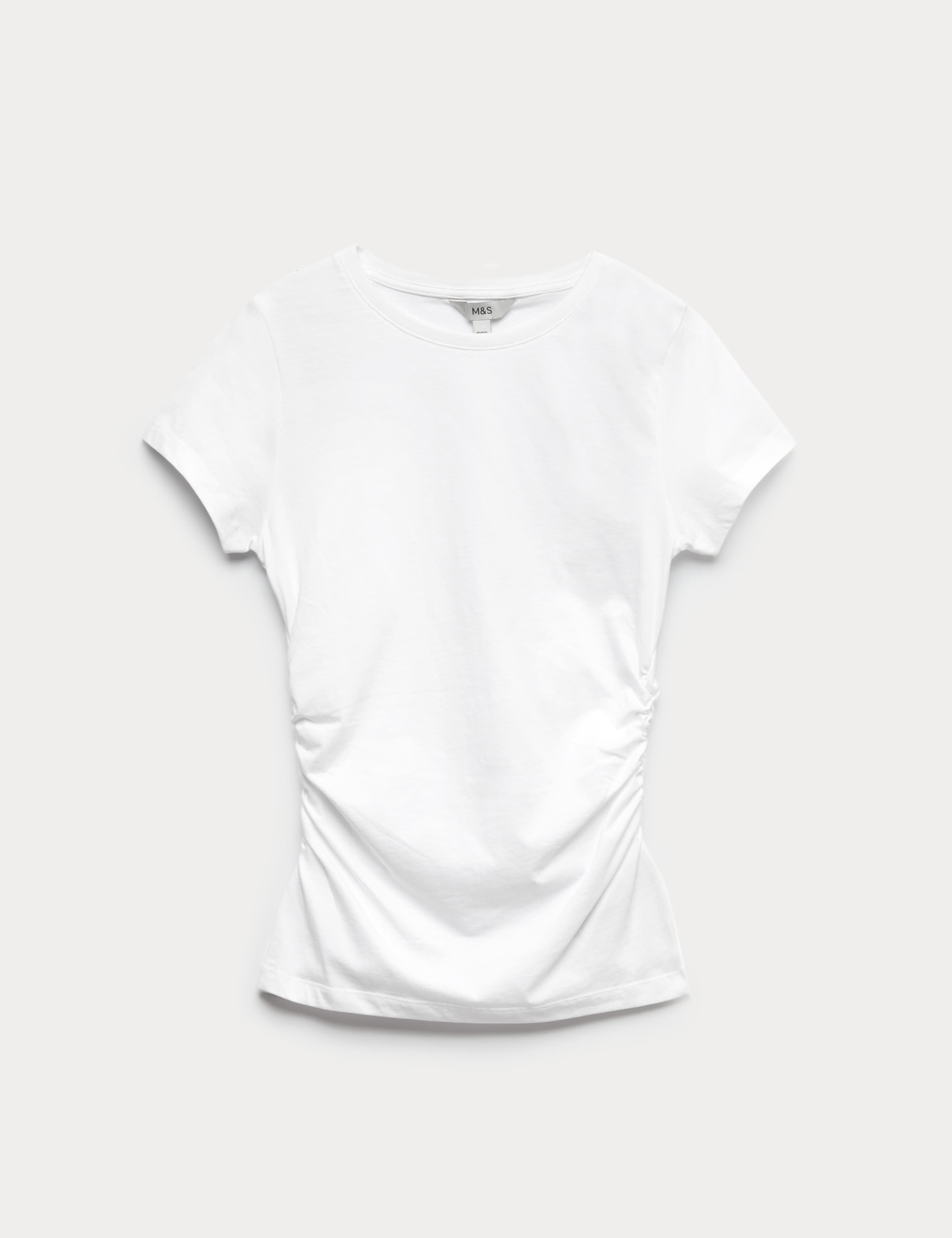 Pure Cotton Ruched T-Shirt 2 of 4