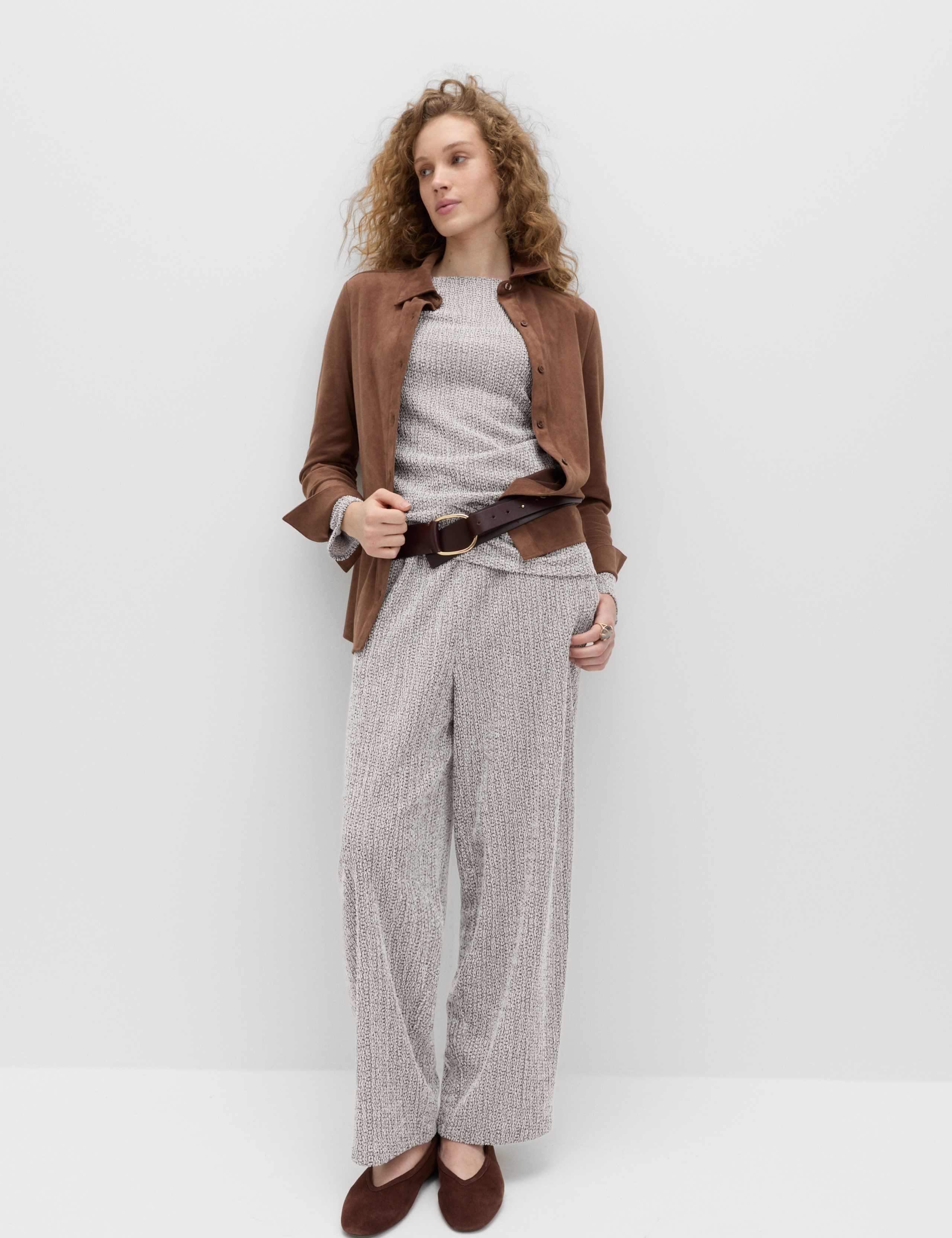 Textured Tie Waist Long Sleeve Top 7 of 7