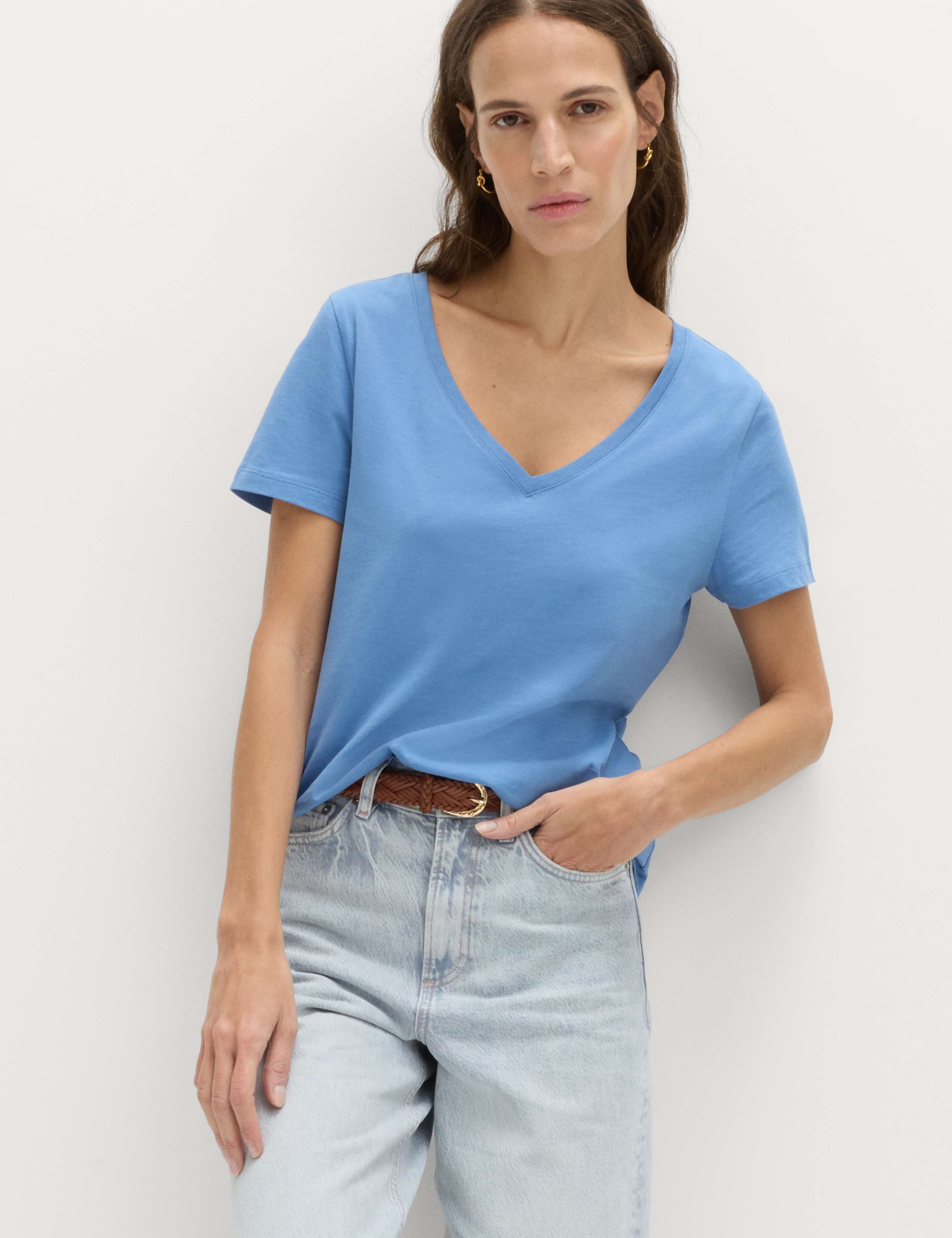 4 Pack Pure Cotton V-Neck T-Shirts 2 of 4