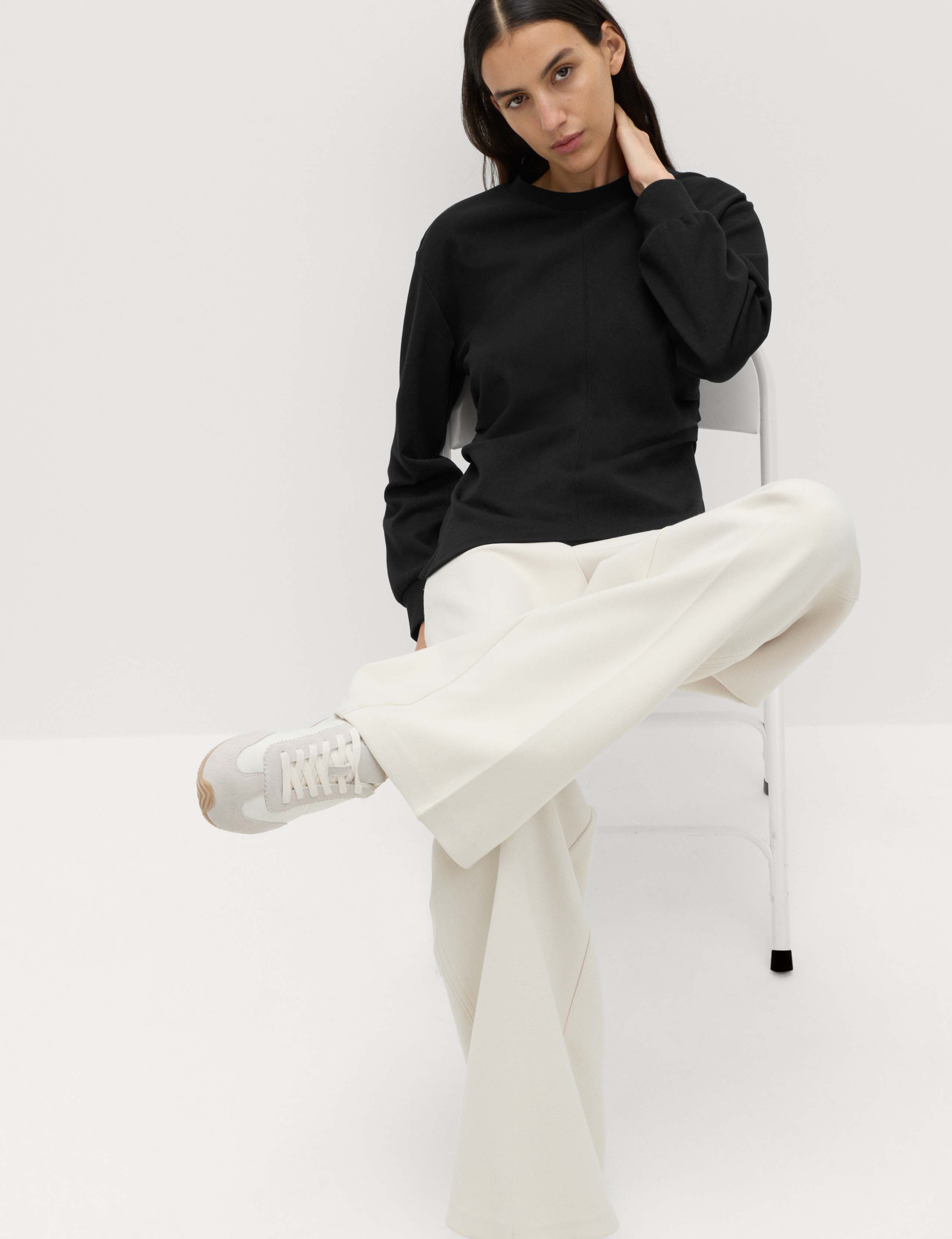 Cotton Blend Waisted Sweatshirt 1 of 4