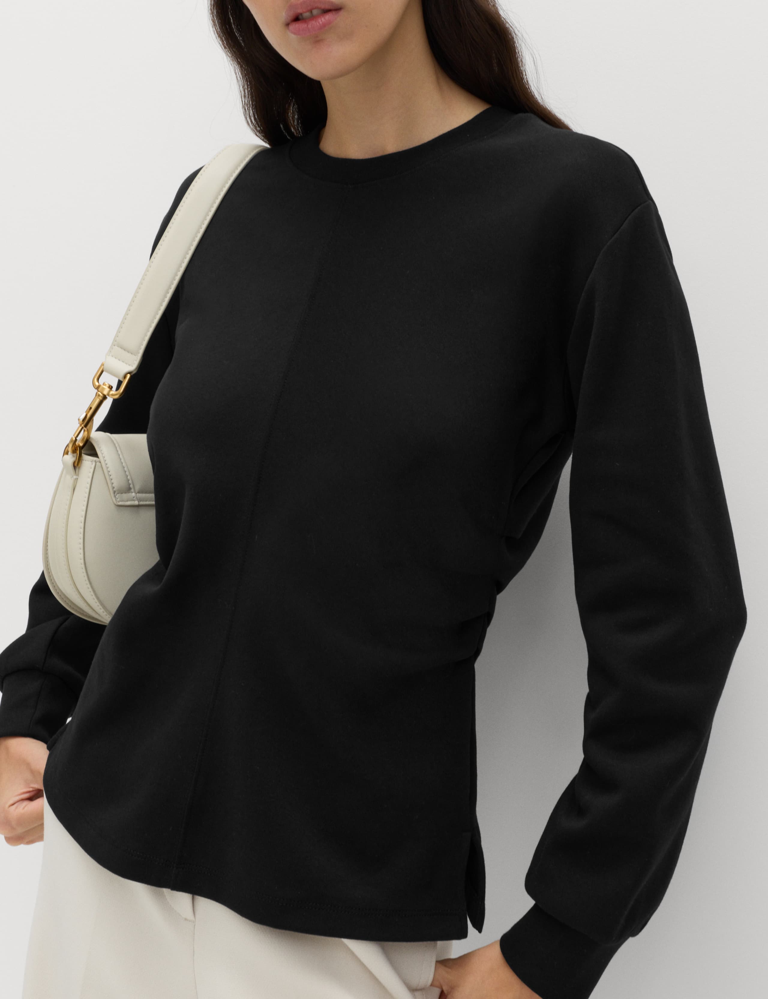 Cotton Blend Waisted Sweatshirt 3 of 4